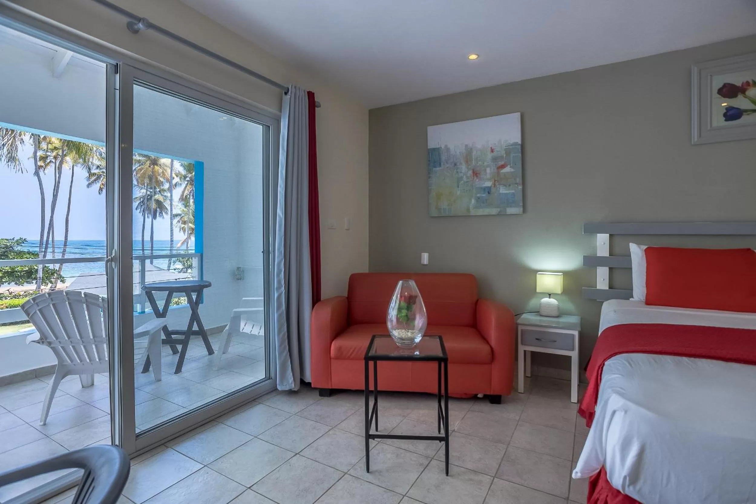 Living room, Bed in Costarena Beach Hotel