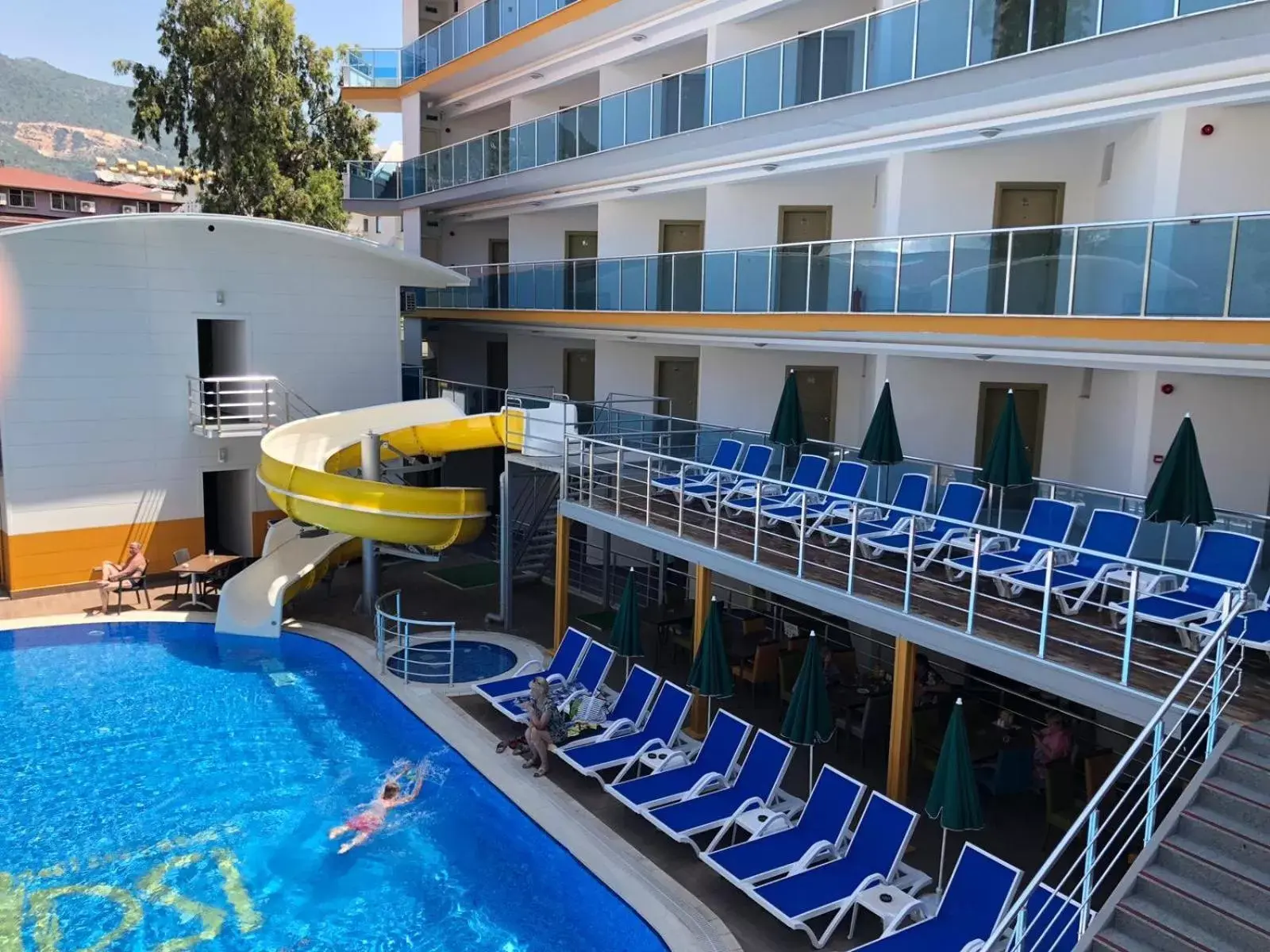 Balcony/Terrace, Swimming Pool in Arsi Enfi City Beach Hotel
