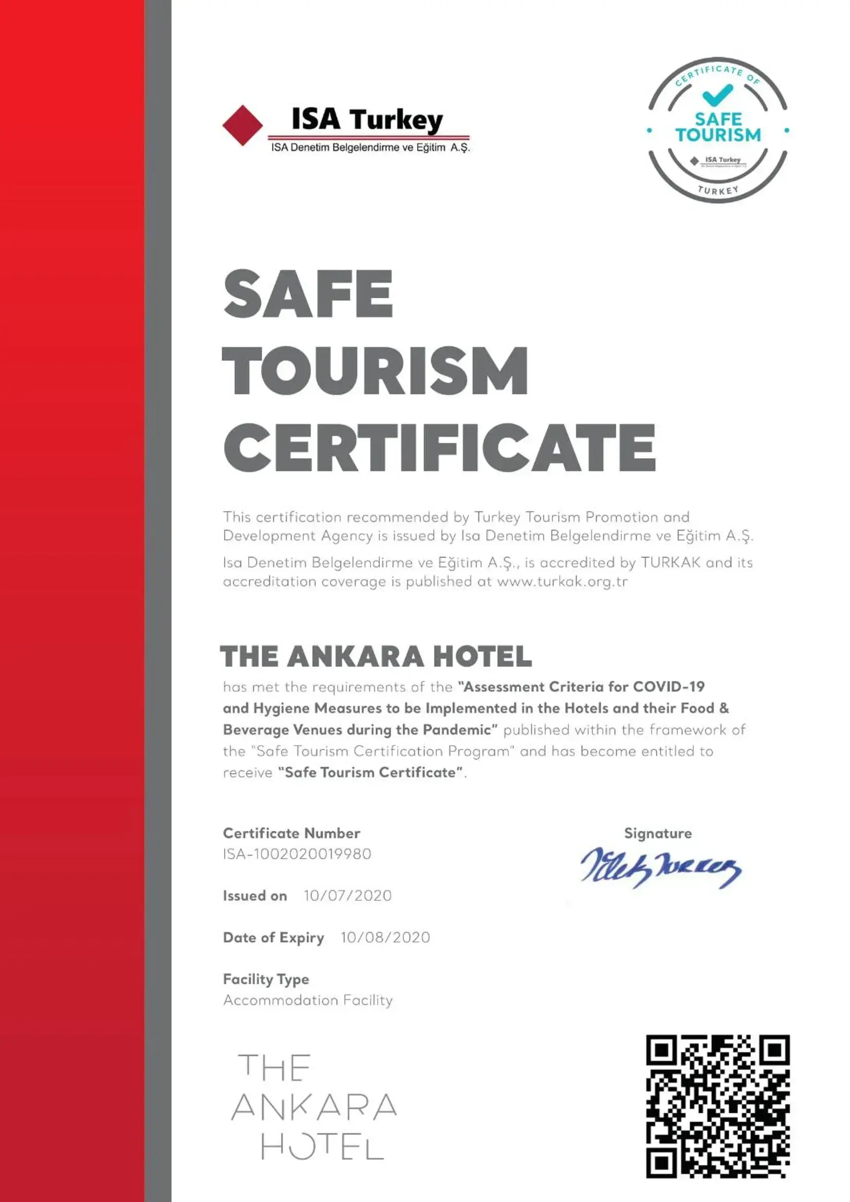 Logo/Certificate/Sign in The Ankara Hotel