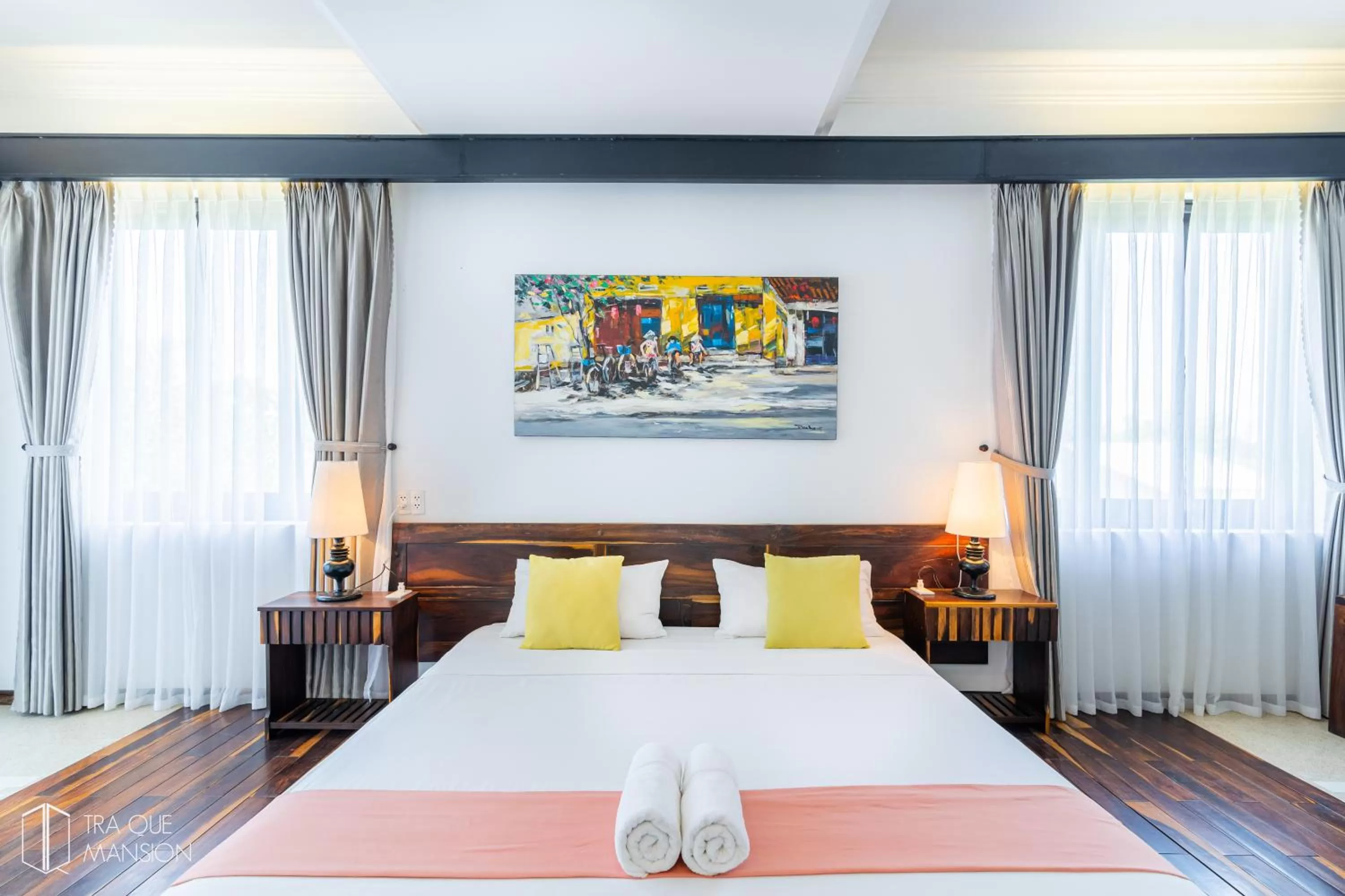 Bedroom, Bed in Tra Que Mansion