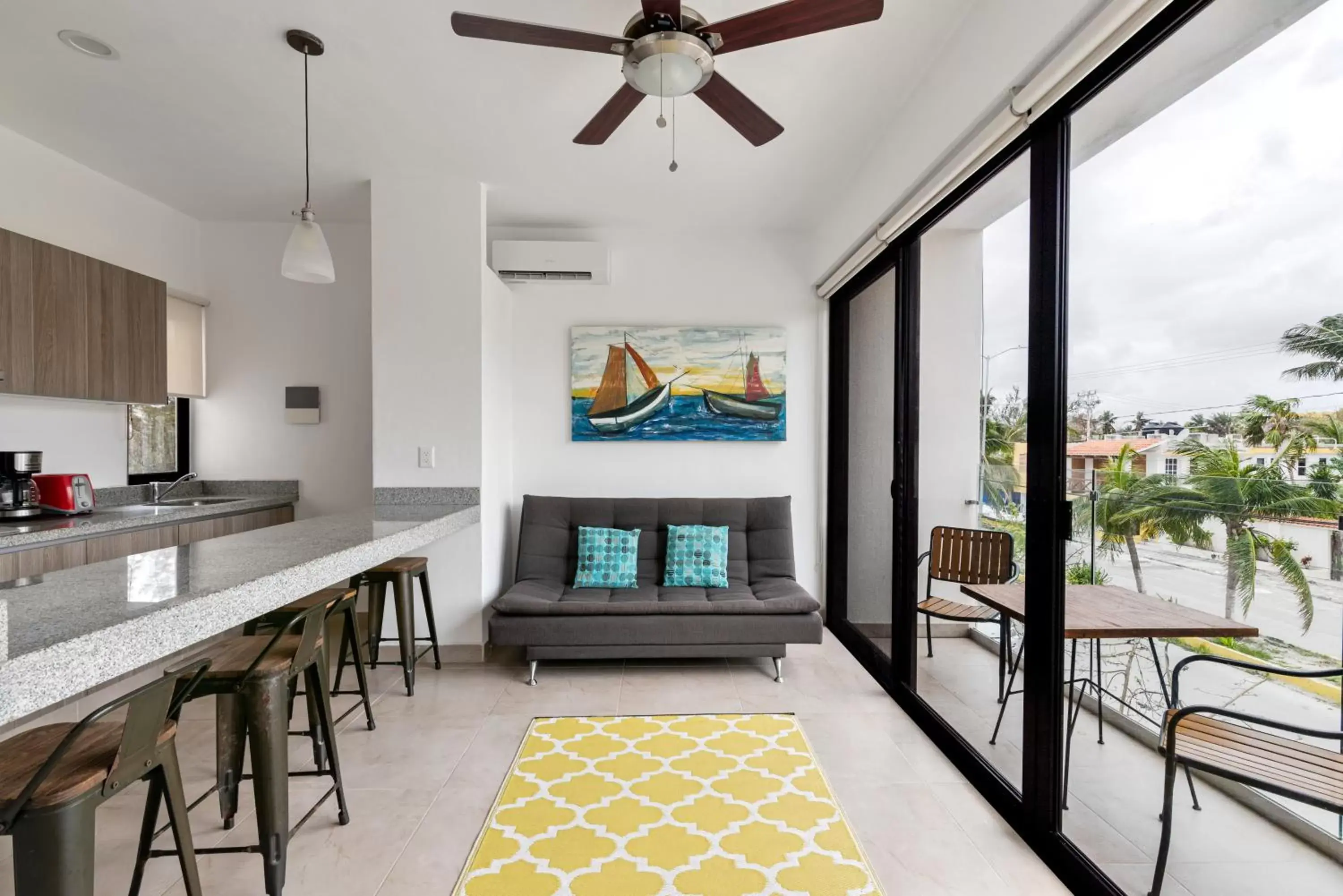 Living room in Vela's Condos Ocean Front