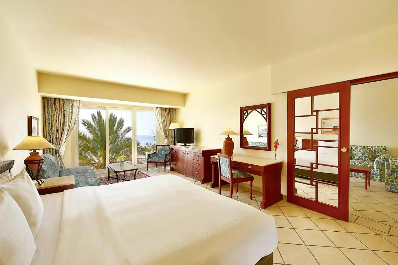 View (from property/room), Bed in Safir Sharm Waterfalls Resort View (from property/room), Bed in Safir Sharm Waterfalls Resort