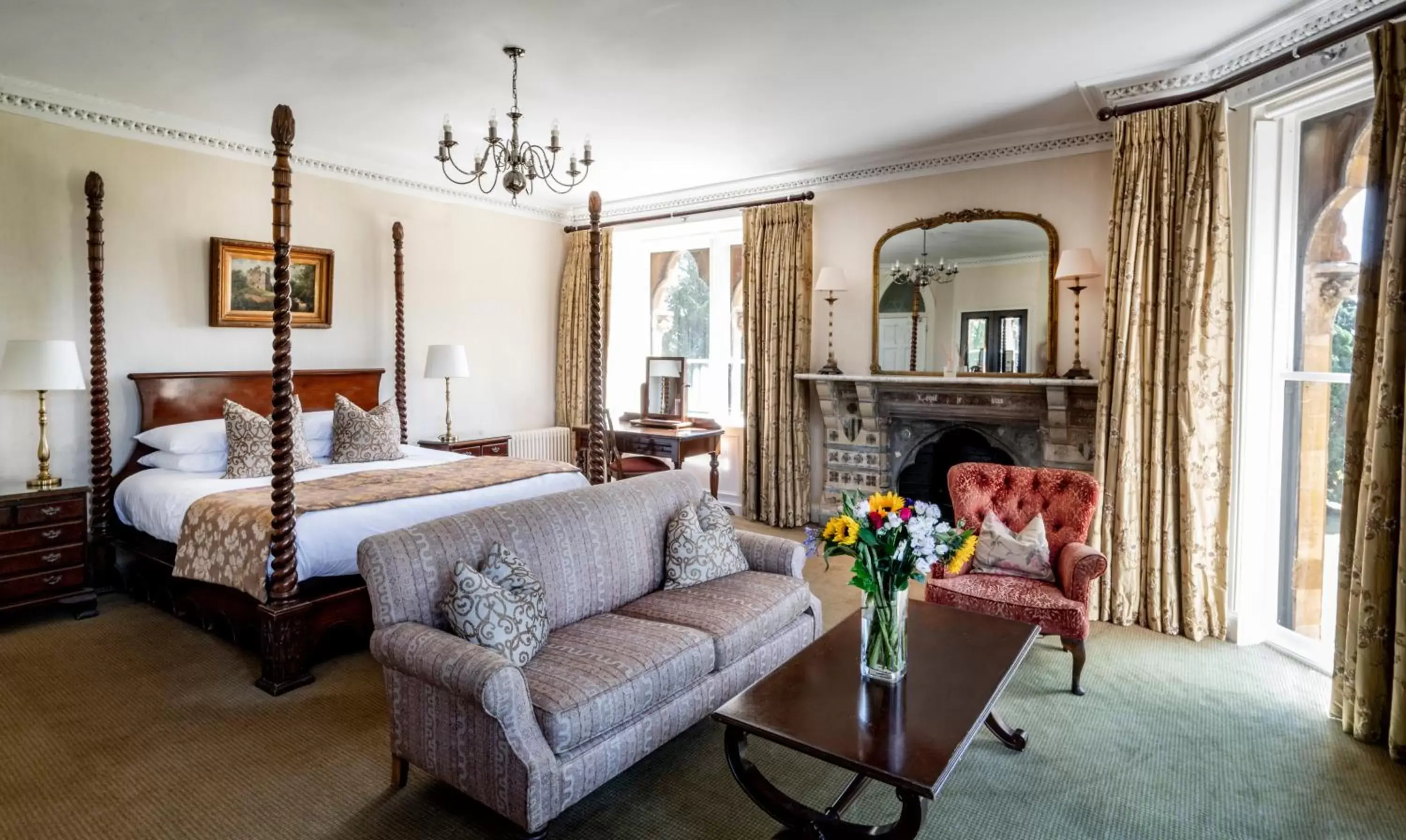 Bed, Seating Area in Ettington Park Hotel, Stratford-upon-Avon