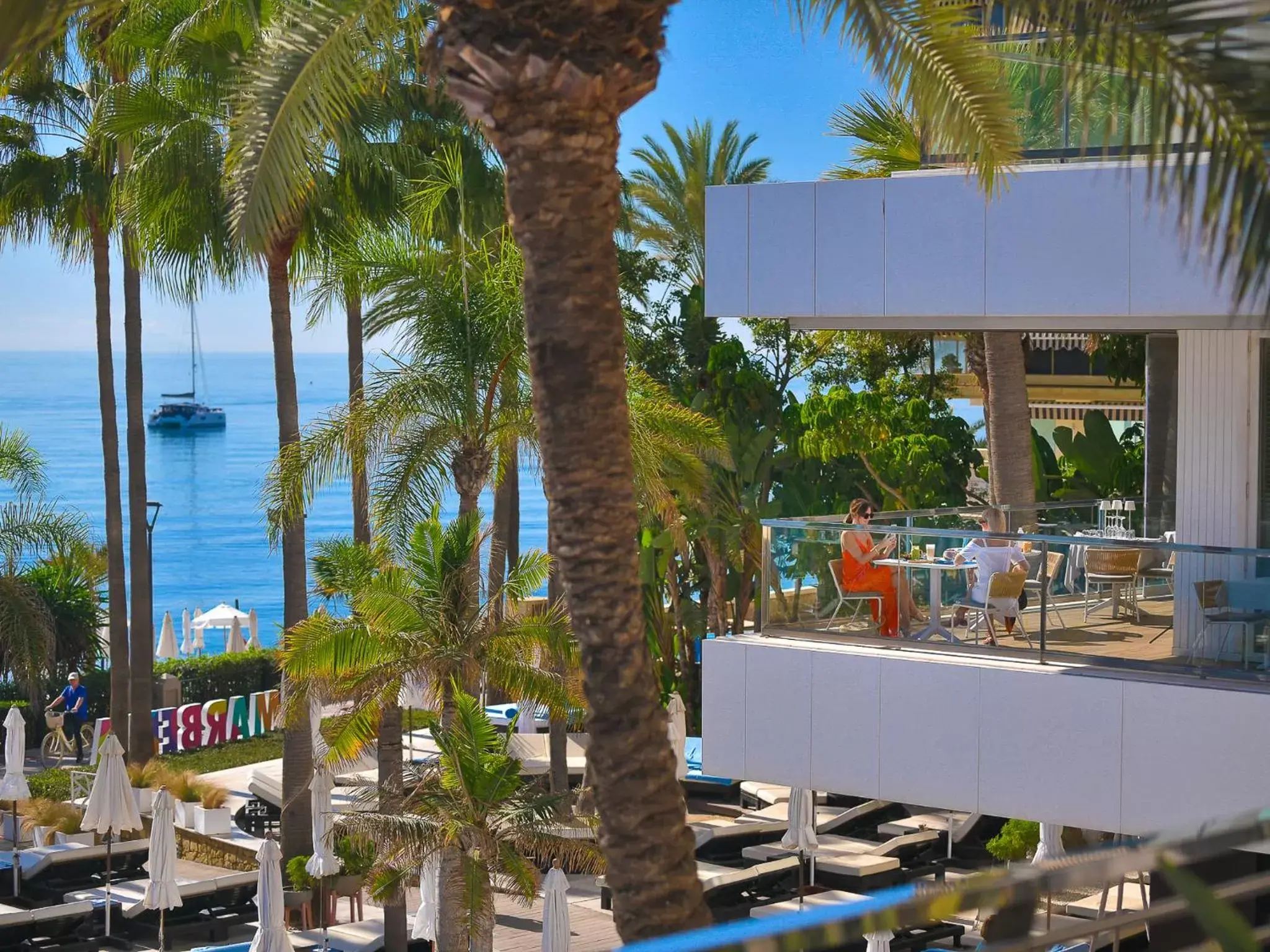 Balcony/Terrace, Restaurant/Places to Eat in Amàre Beach Hotel Marbella - Adults Only Recommended