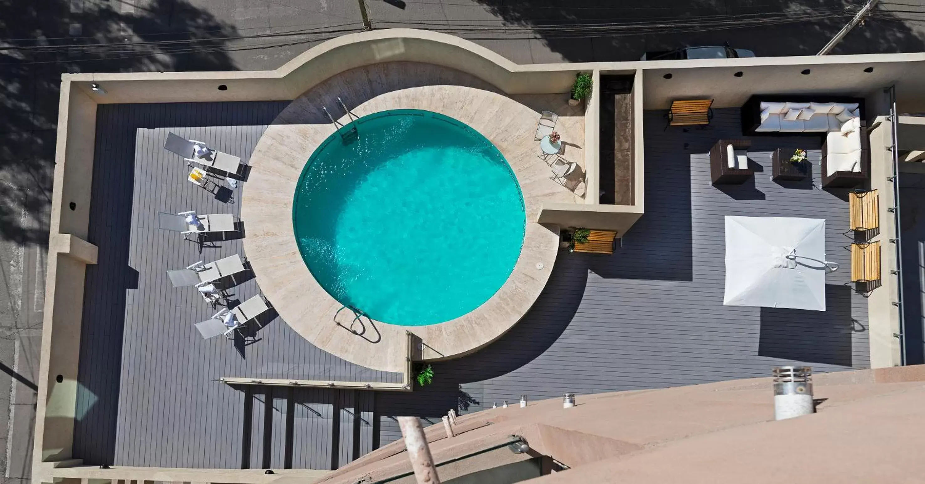Bird's eye view, Pool View in Hotel Atacama Suites