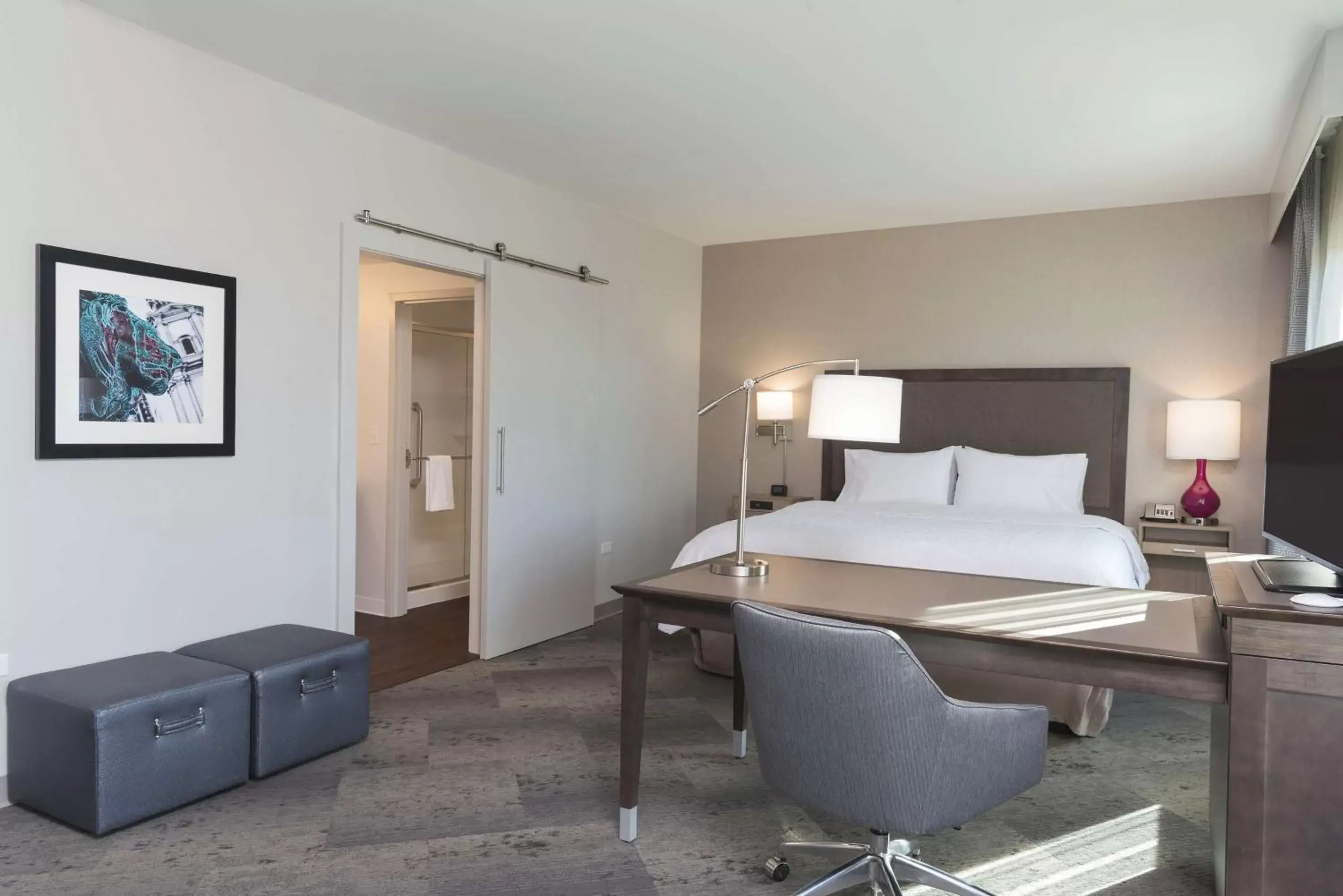 Bedroom, Bed in Hampton Inn & Suites by Hilton Chicago Schaumburg IL