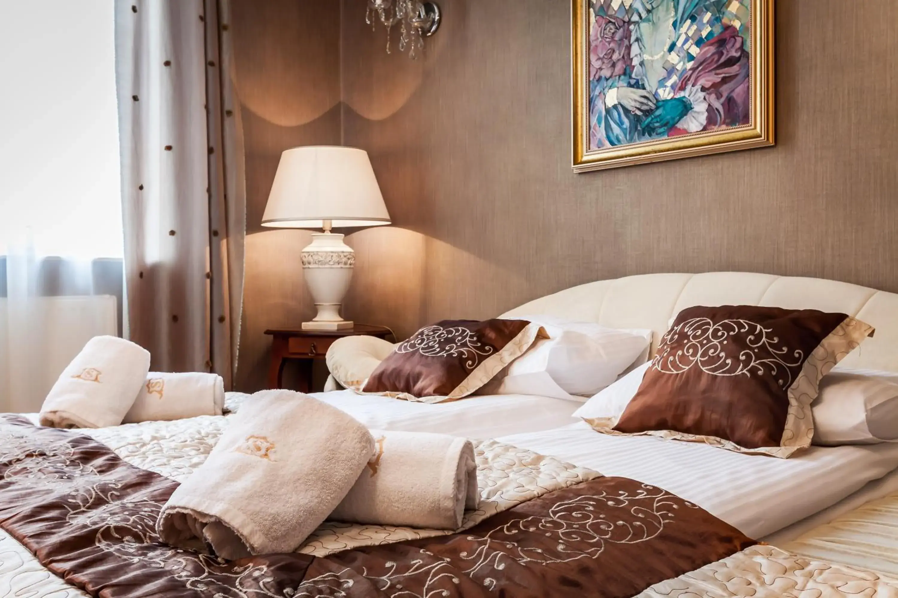 Bed in Aparthotel Oberża Bed in Aparthotel Oberża