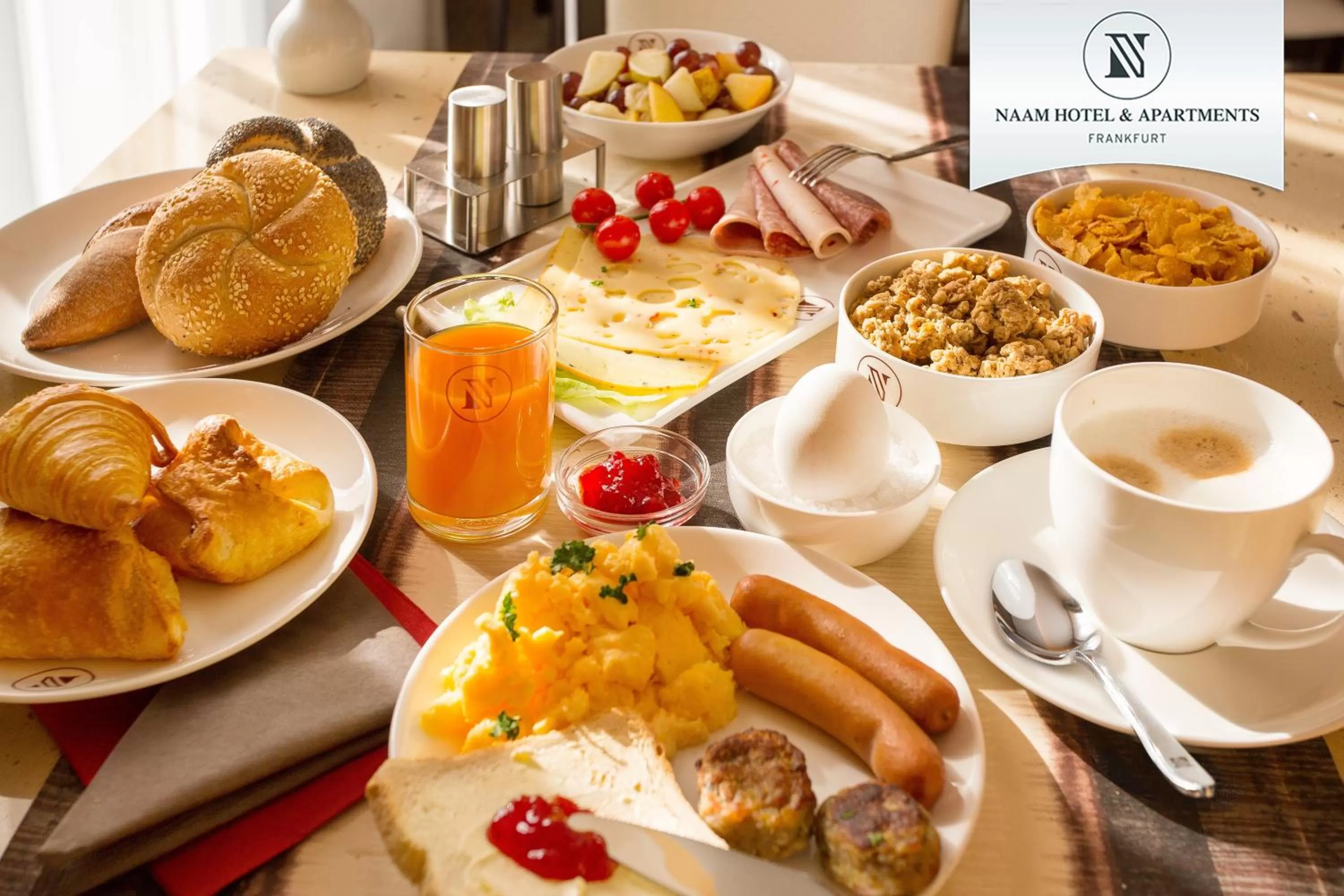 Buffet breakfast in Naam Hotel & Apartments Frankfurt City-Messe Airport