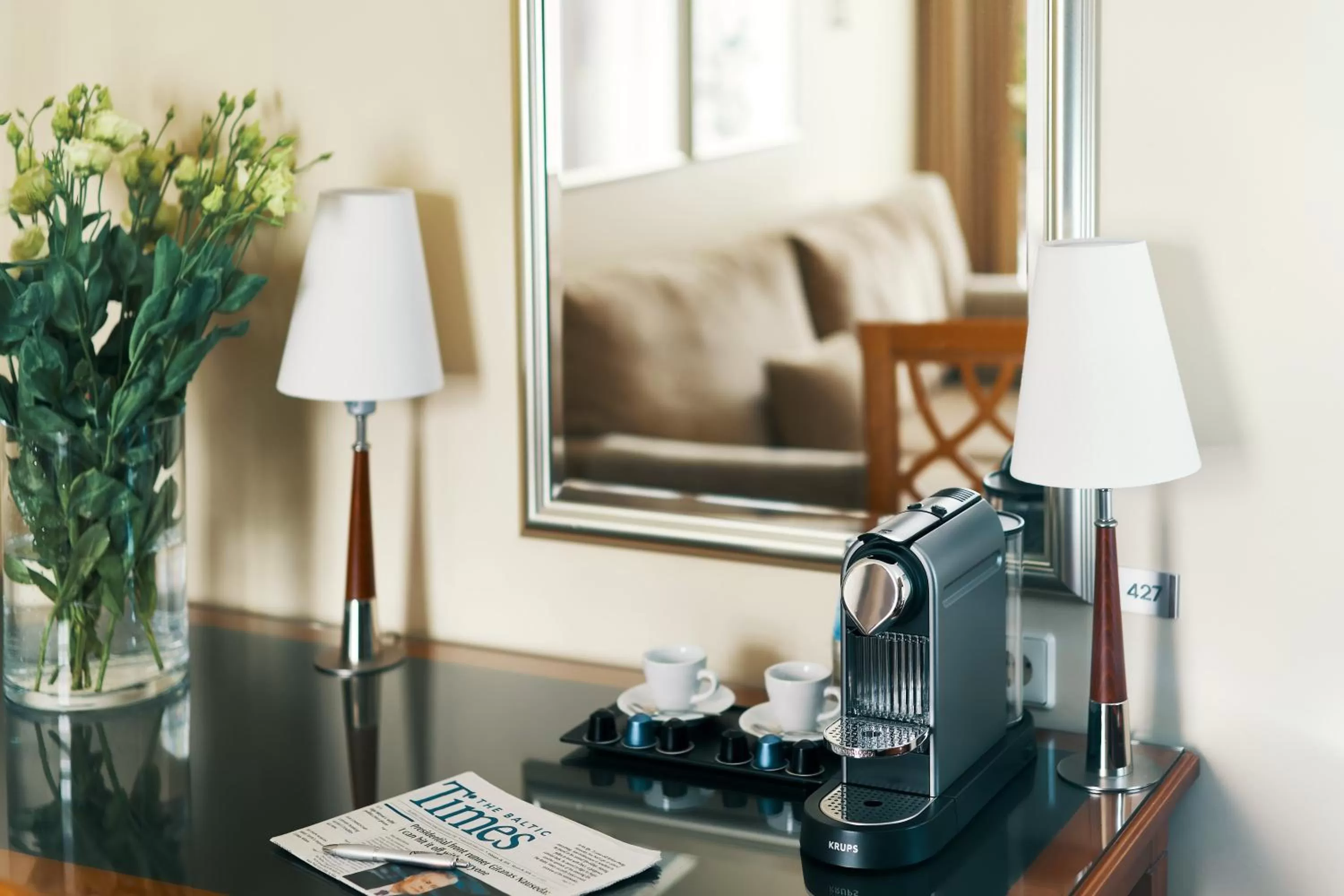 Coffee/tea facilities, Bed in Radisson Blu Ridzene Hotel, Riga