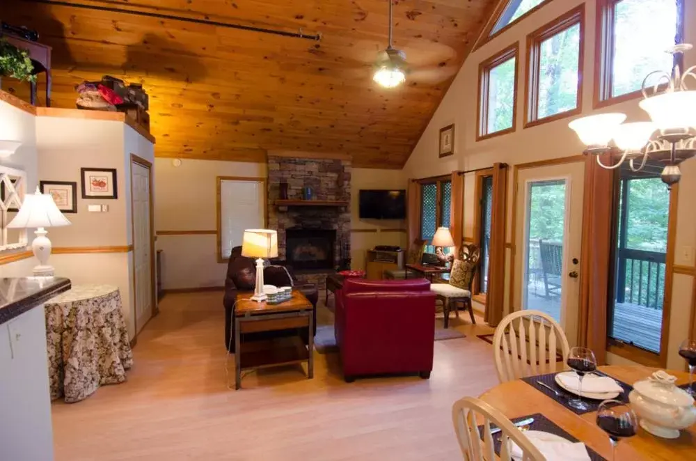 Living room, Seating Area in Asheville Cabins of Willow Winds