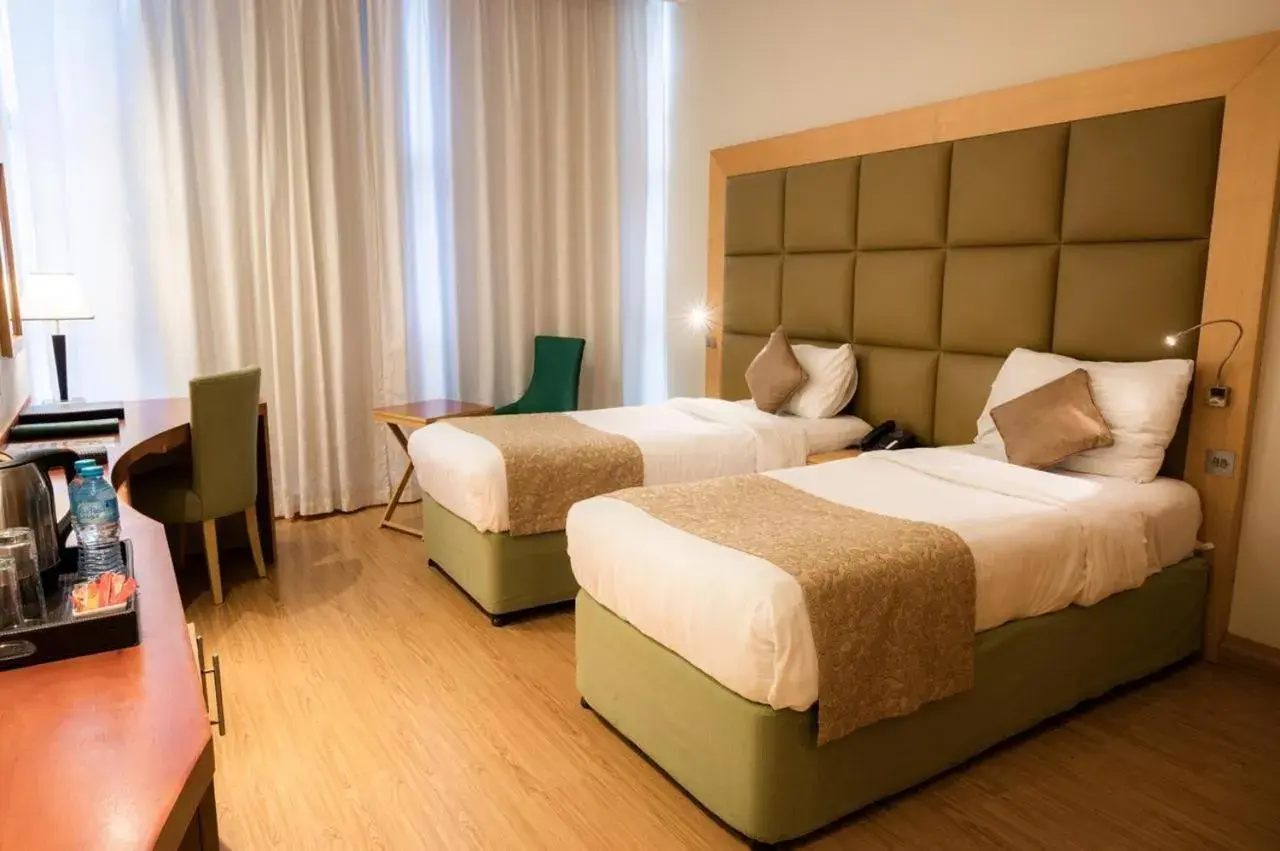 Bedroom, Bed in The leela Hotel