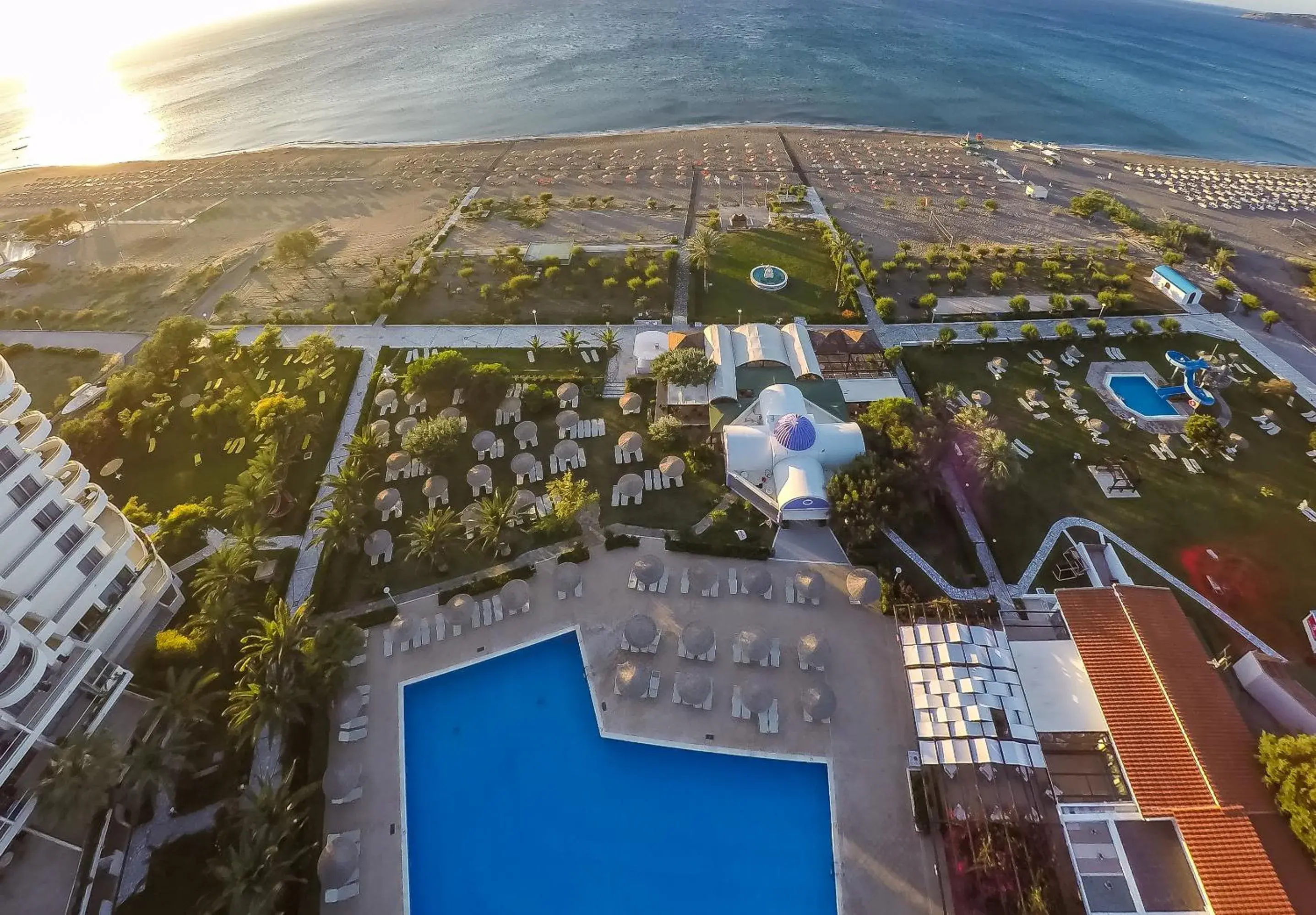 Beach, Bird's-eye View in Pegasos Deluxe Beach Hotel