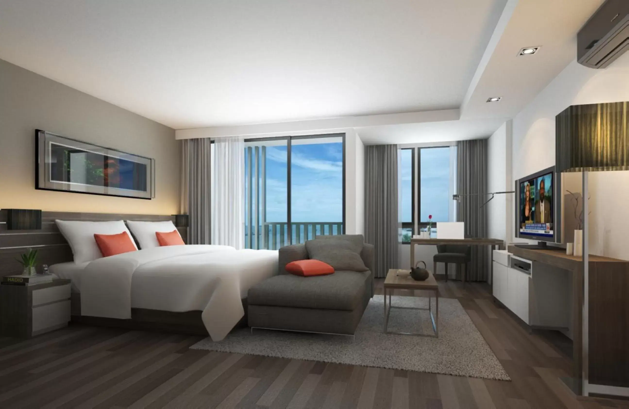 Decorative detail, Bed in Citadines Grand Central Sri Racha Decorative detail, Bed in Citadines Grand Central Sri Racha