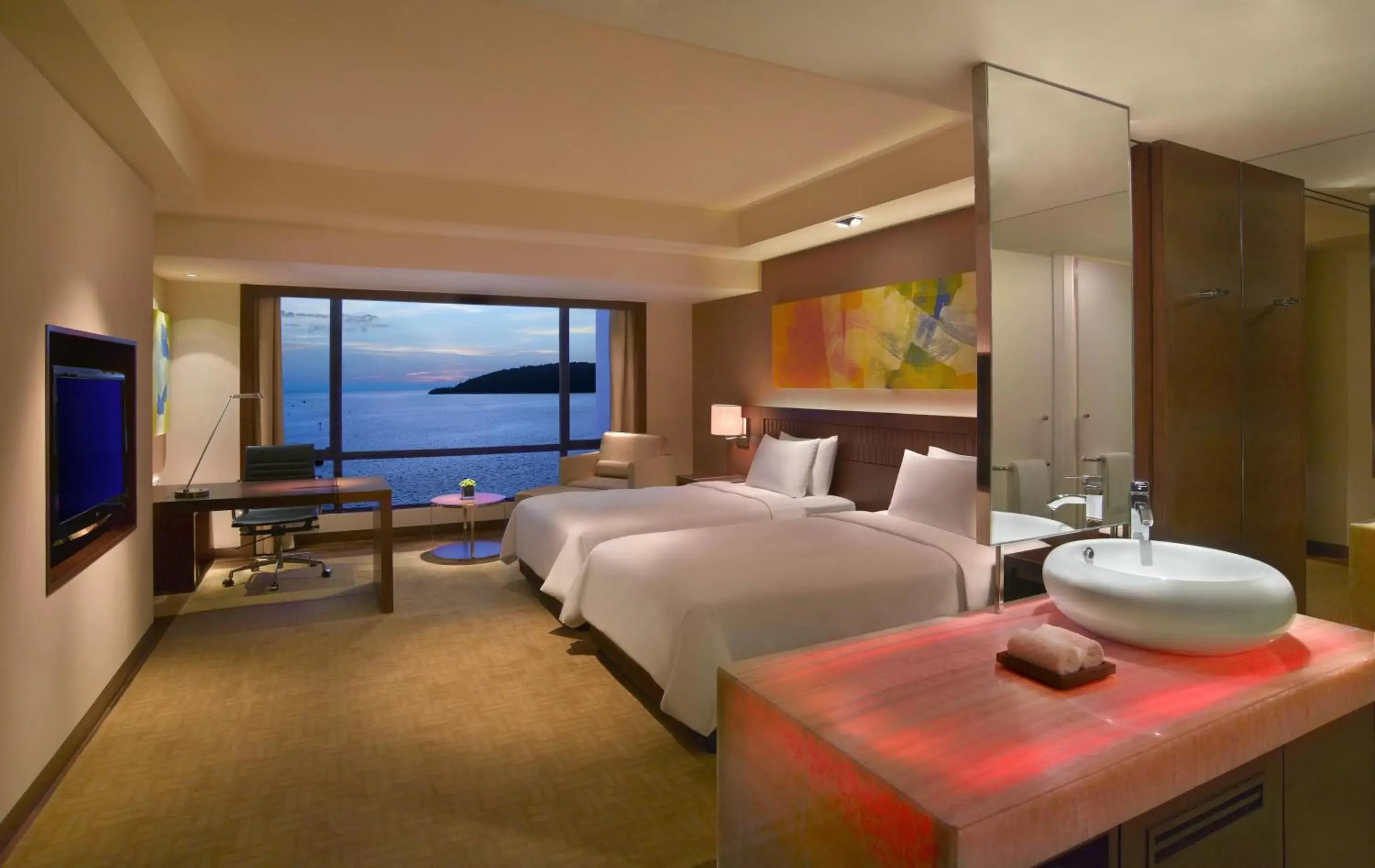 Twin Room with Sea View in Hyatt Regency Kinabalu