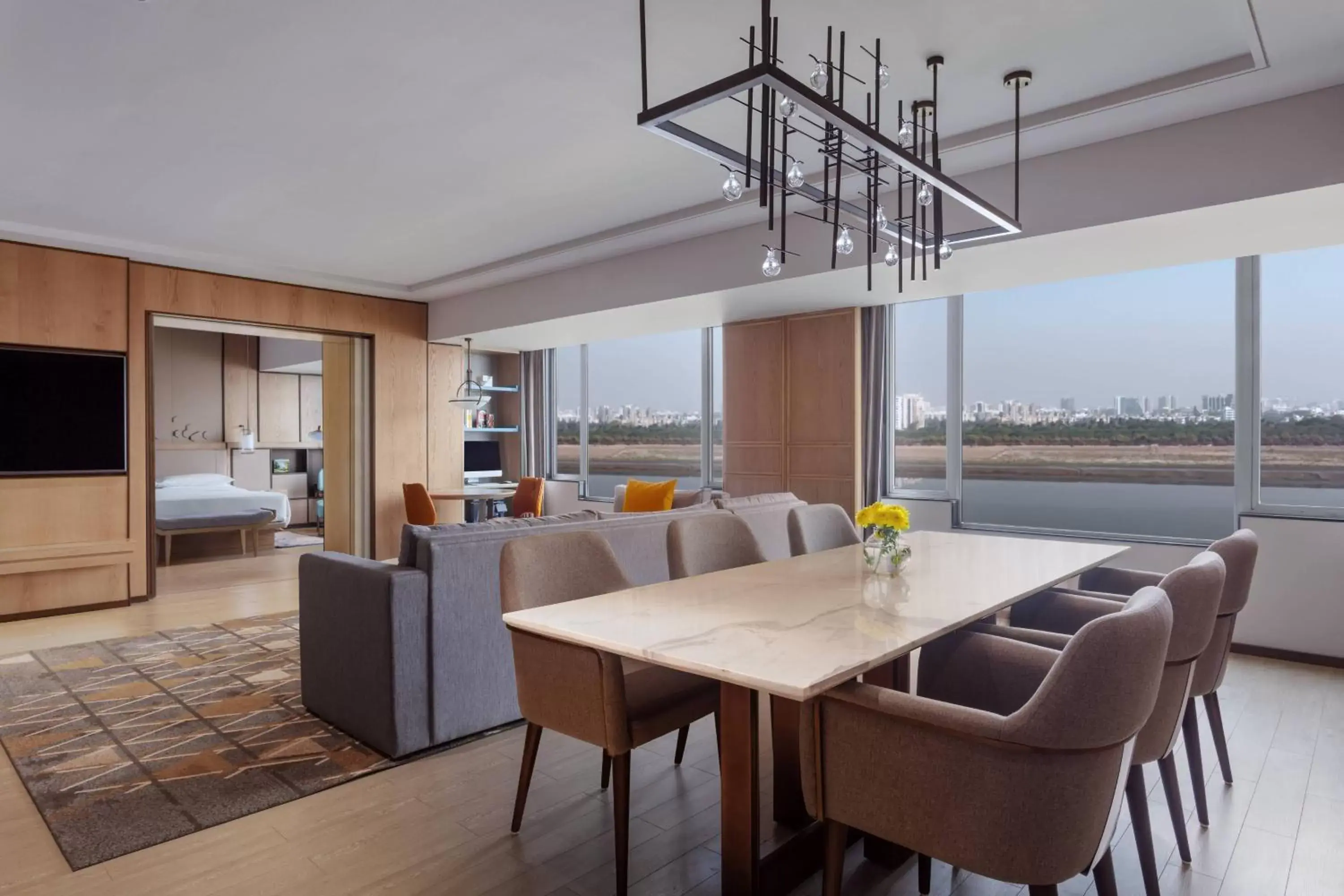 Living room, Dining Area in Surat Marriott Hotel