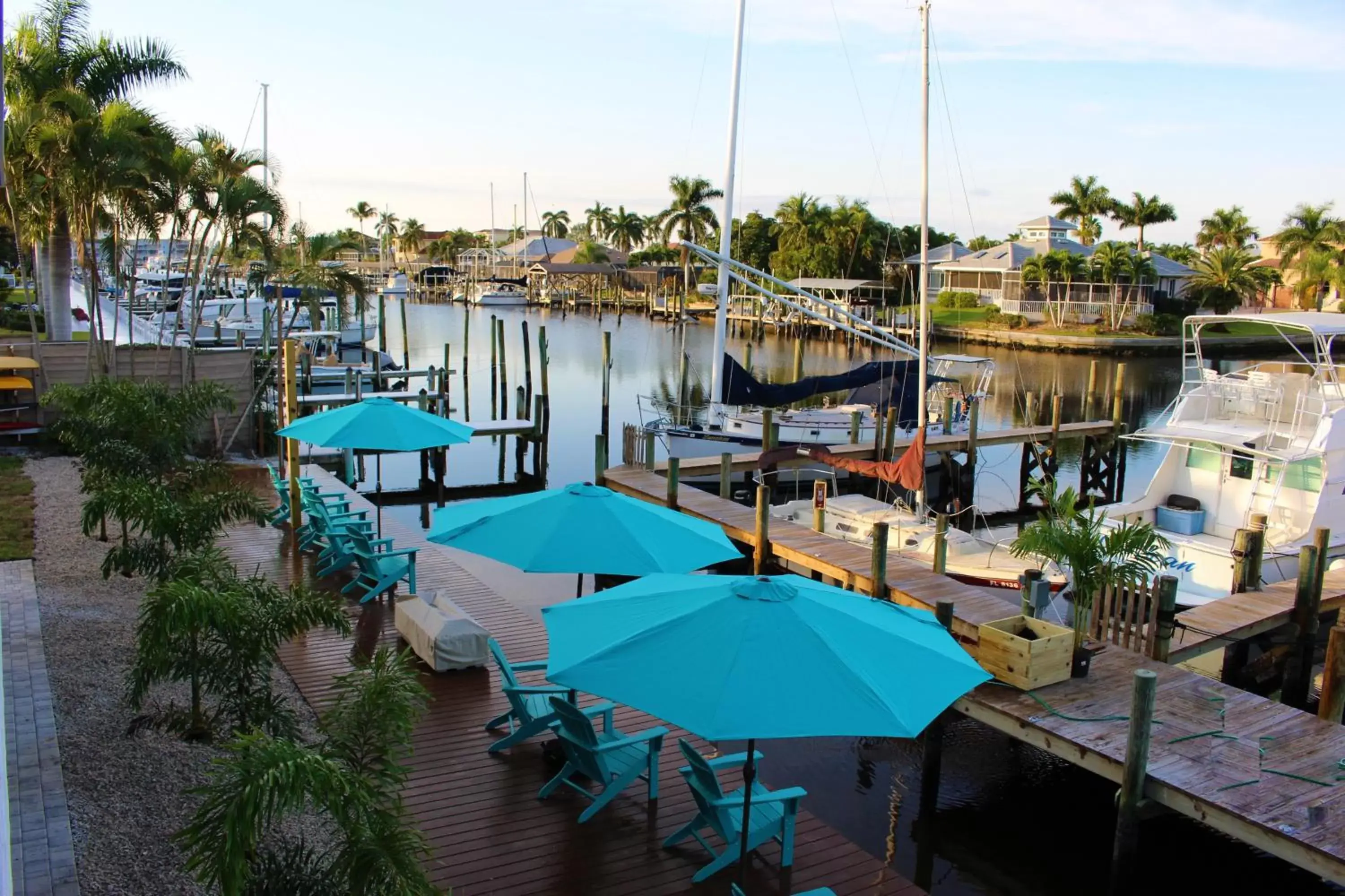 Patio, Pool View in Latitude 26 Waterfront Boutique Resort - Fort Myers Beach