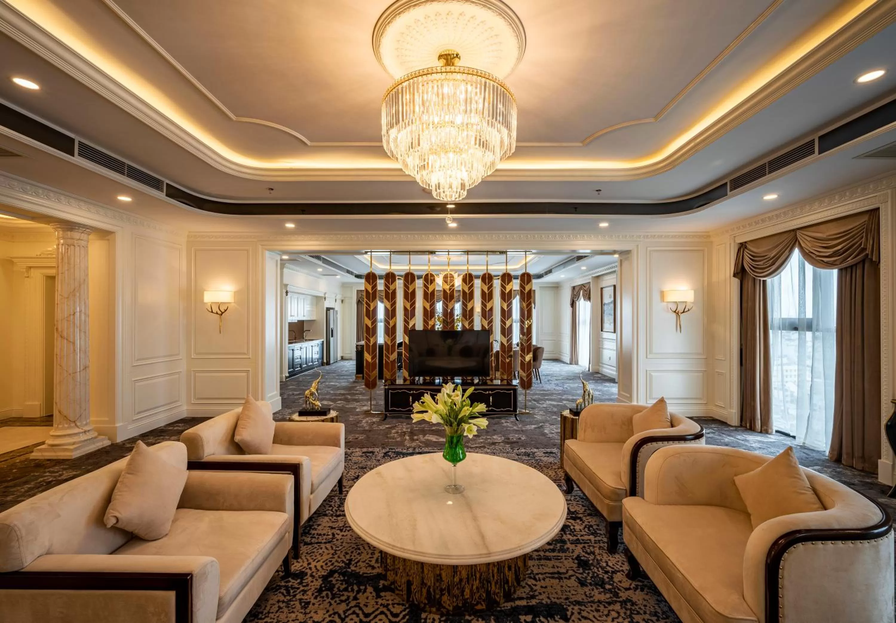 Living room in Muong Thanh Luxury Saigon Hotel