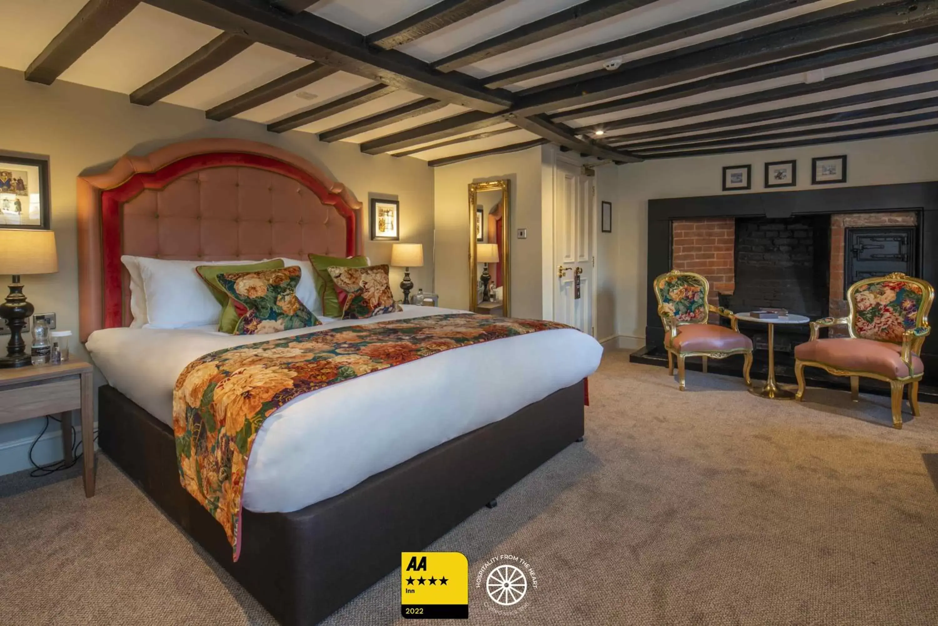 Bed in The Tudor House Hotel, Tewkesbury, Gloucestershire