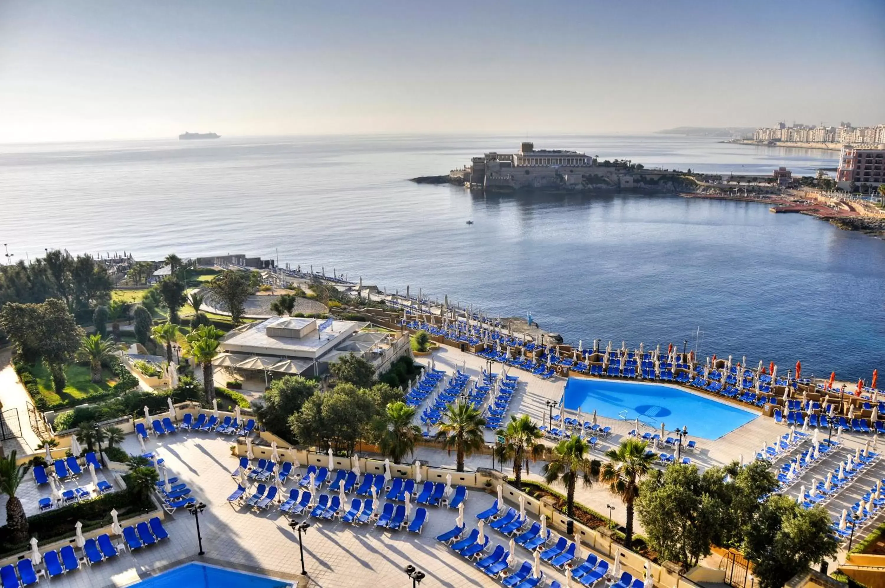 Swimming pool, Bird's-eye View in Marina Hotel Corinthia Beach Resort Malta