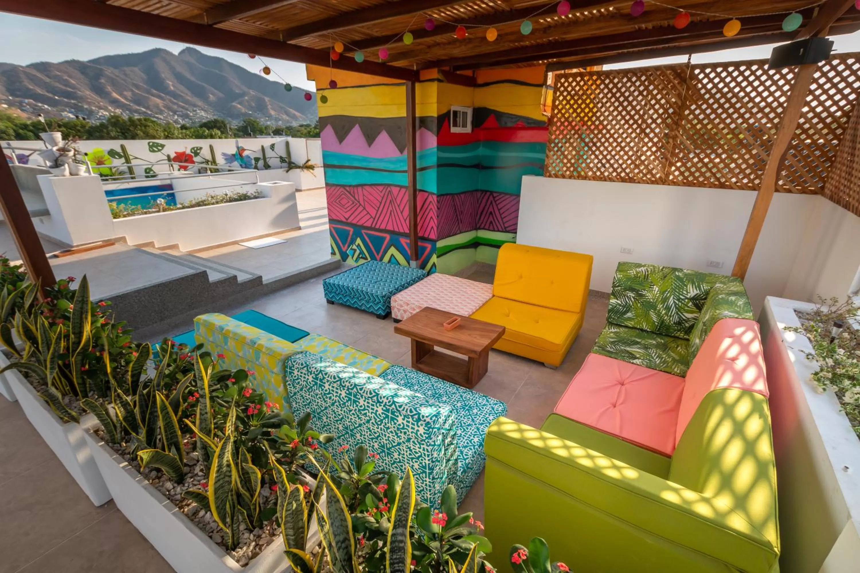 Communal lounge/ TV room in Hotel Boutique Casa chunuu Santa Marta