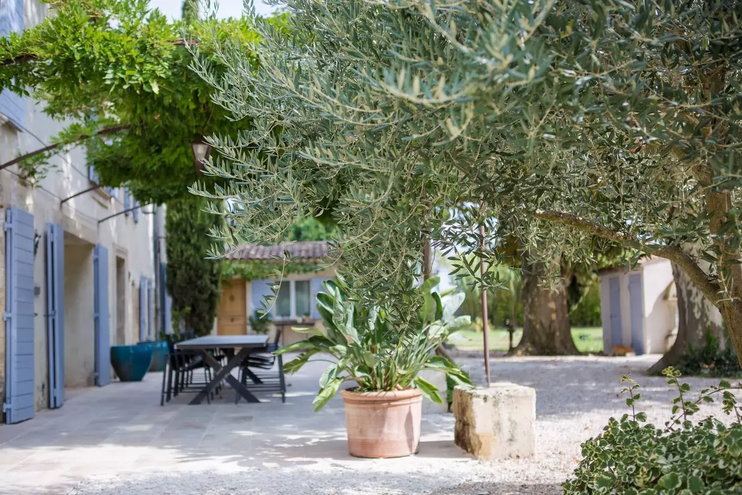 Patio in Sous les Platanes B&B