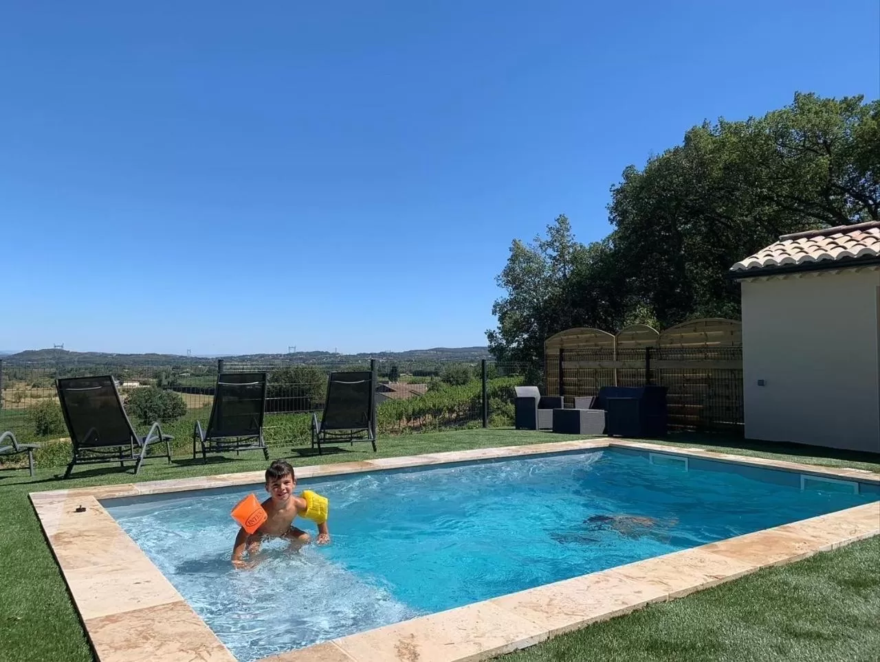 Pool view in DOMAINE FORVENT