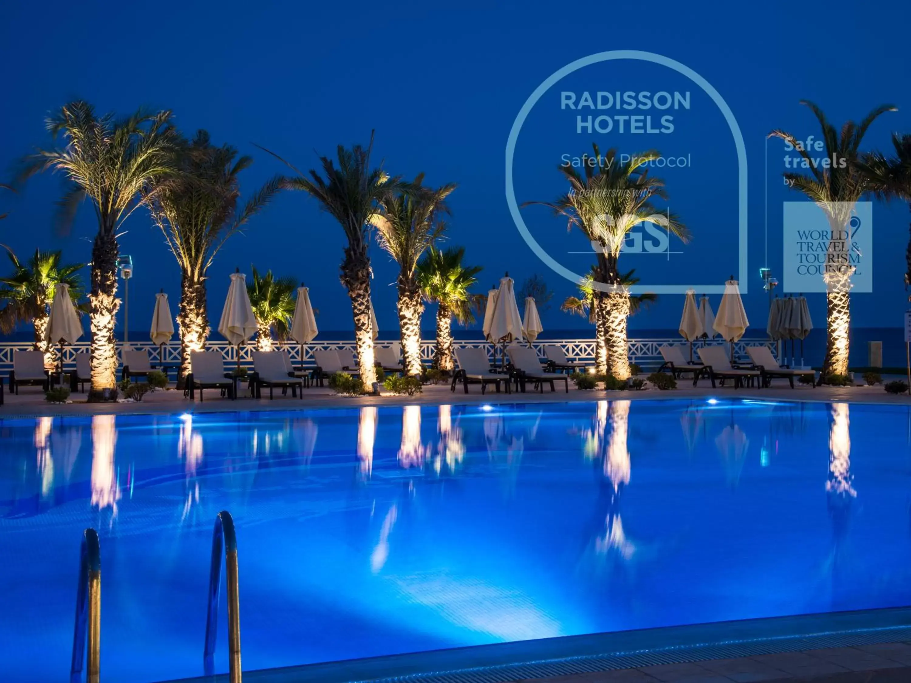 Night, Swimming Pool in Radisson Blu Resort & Thalasso Hammamet