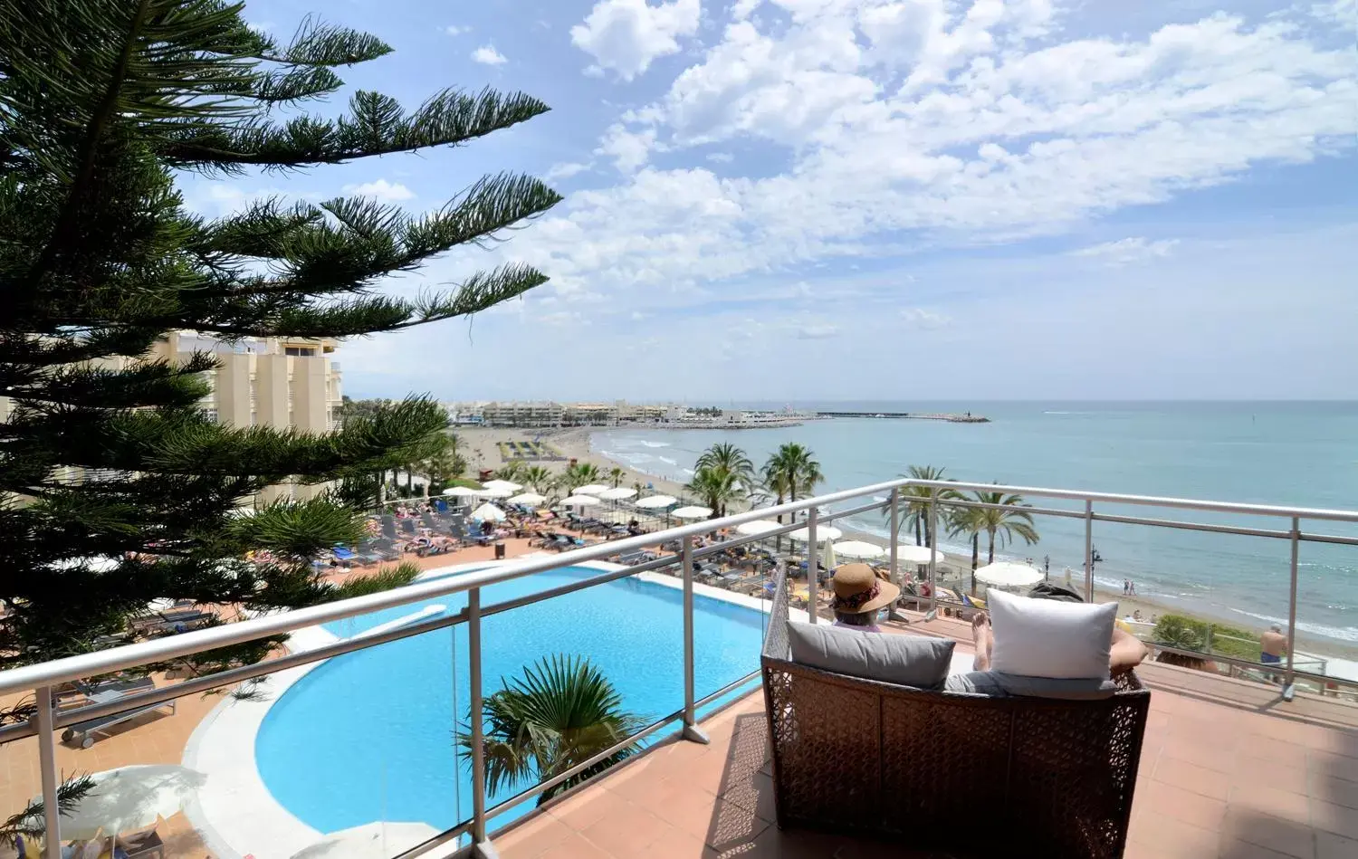 Balcony/Terrace, Pool View in Medplaya Hotel Riviera - Adults Recommended