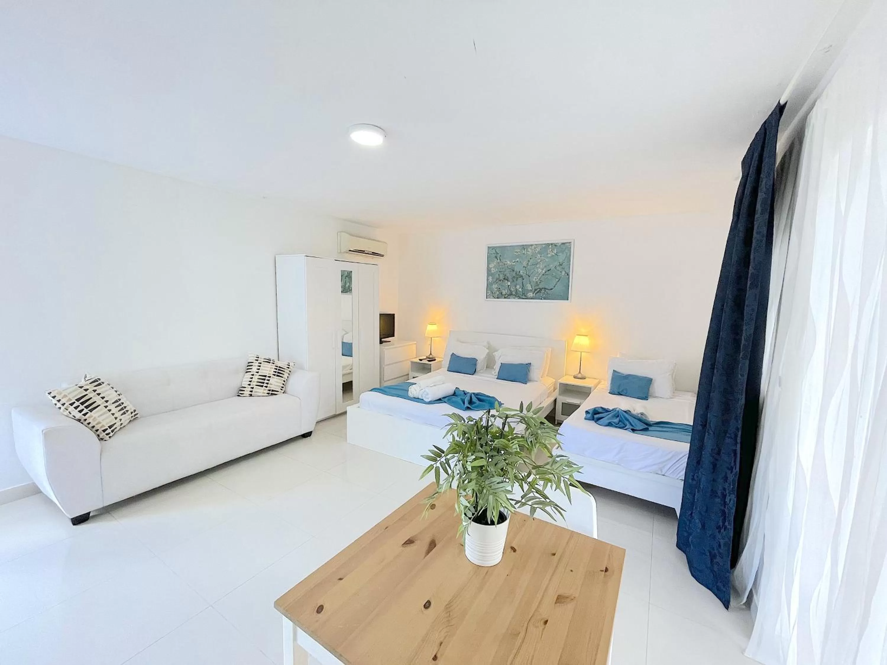 Bed, Seating Area in Sol Caribe del MAR BEACH STUDIOS WiFi HOTEL Los Corales Bavaro La Altagracia BEACH CLUB & SPA