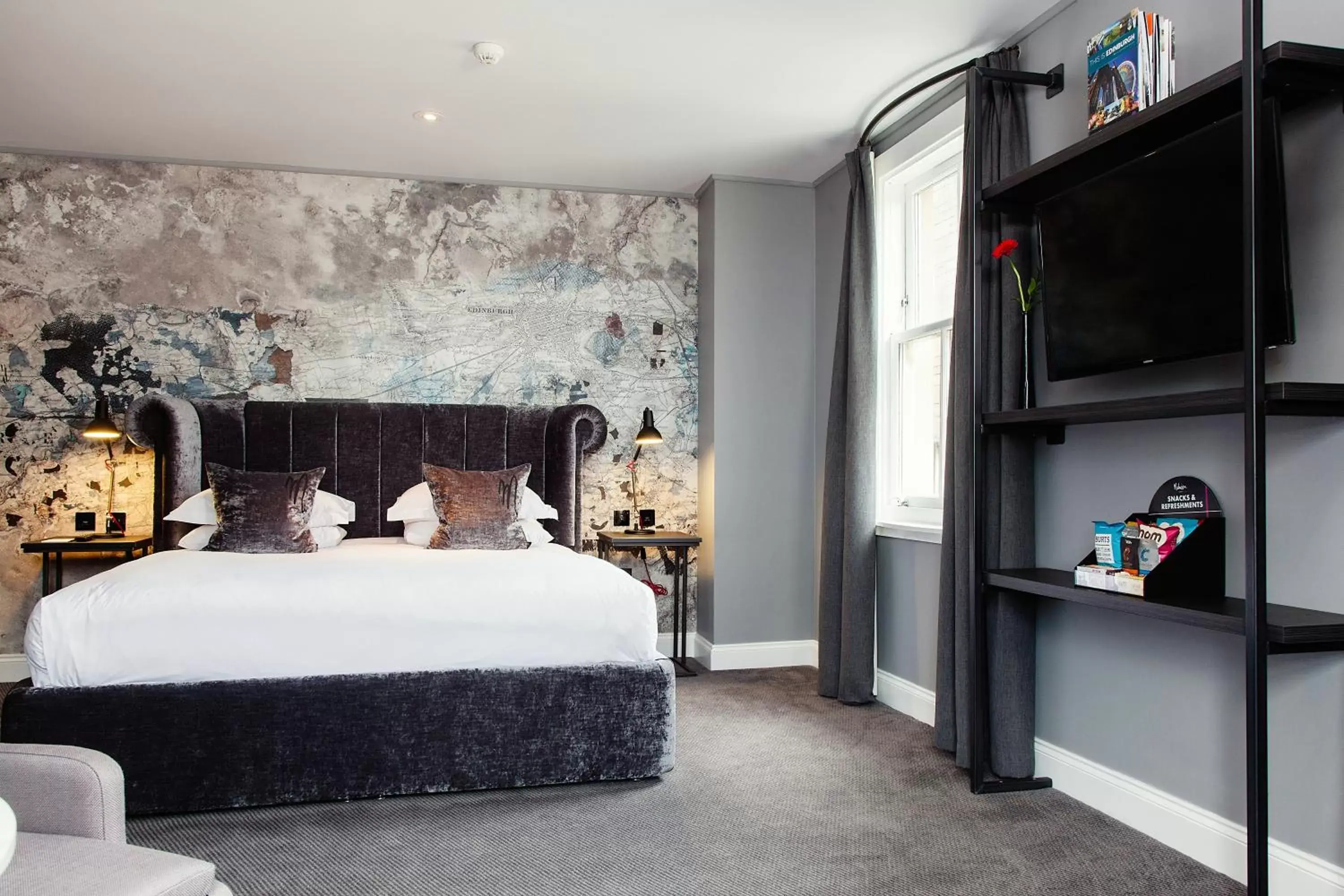 Bedroom, Bed in Malmaison Edinburgh