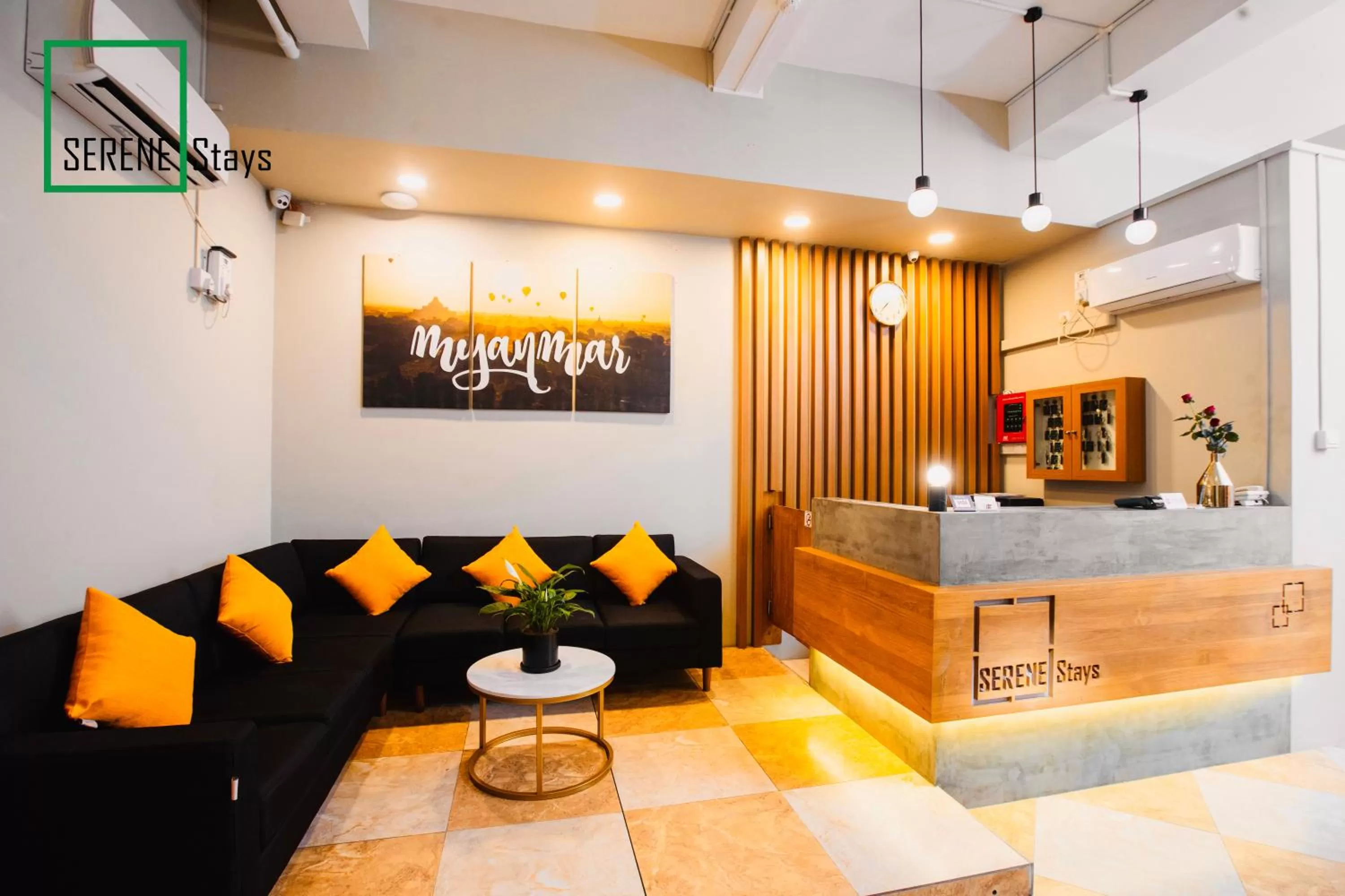 Lobby or reception in SERENE Stays Hotel