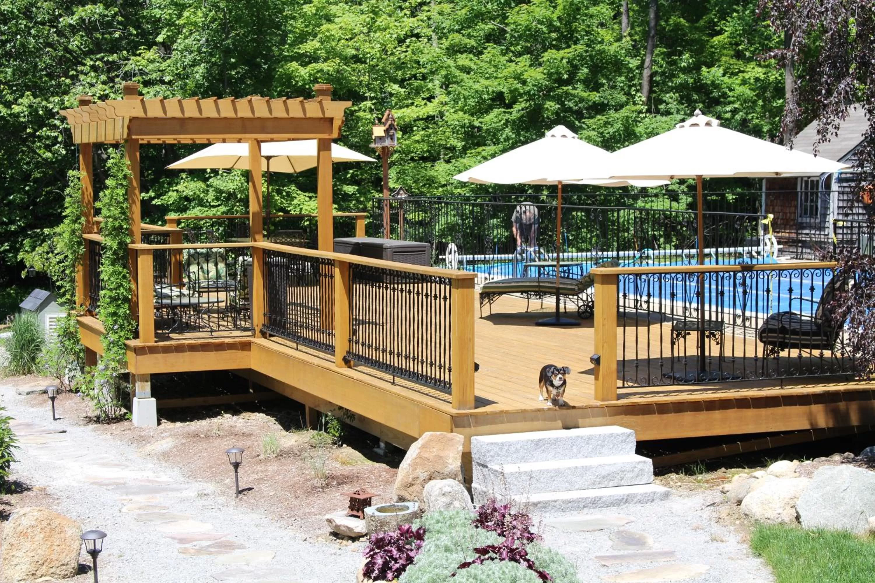Pool view in The Nutmeg Inn