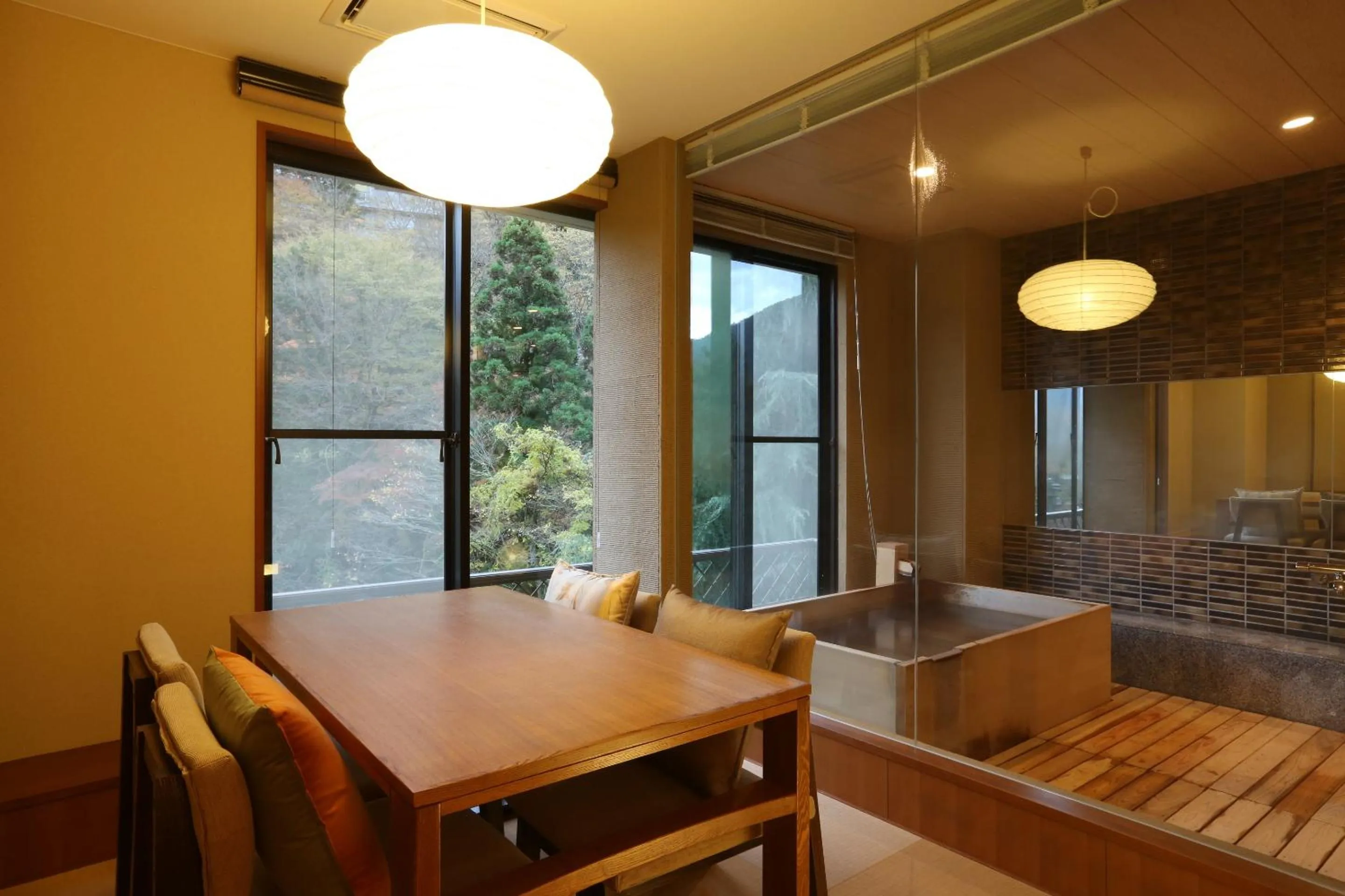 Hot Spring Bath, Dining Area in Art & Music Spa Resort Manatei Hakone