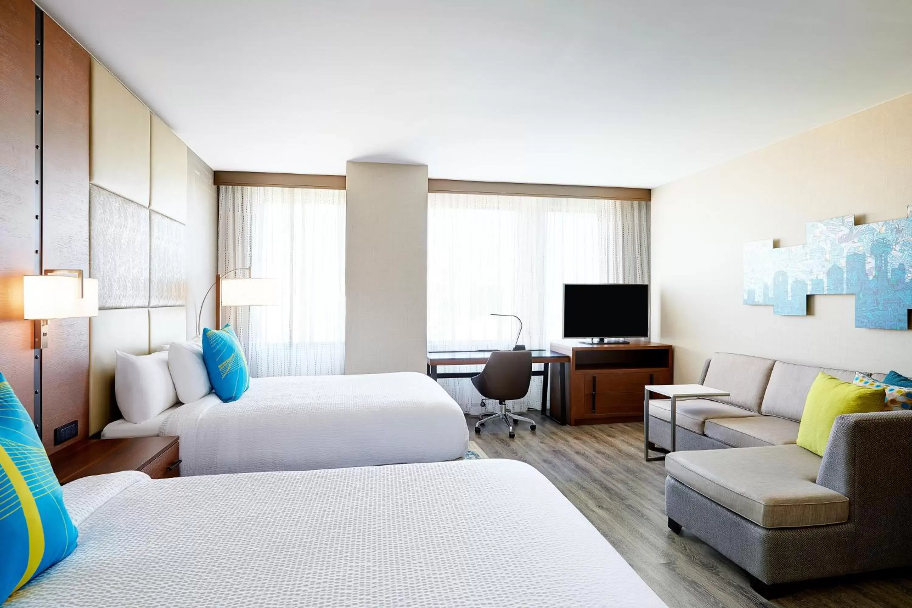 Queen Studio with Two Queen Beds and Sofa Bed in Residence Inn by Marriott Dallas Downtown