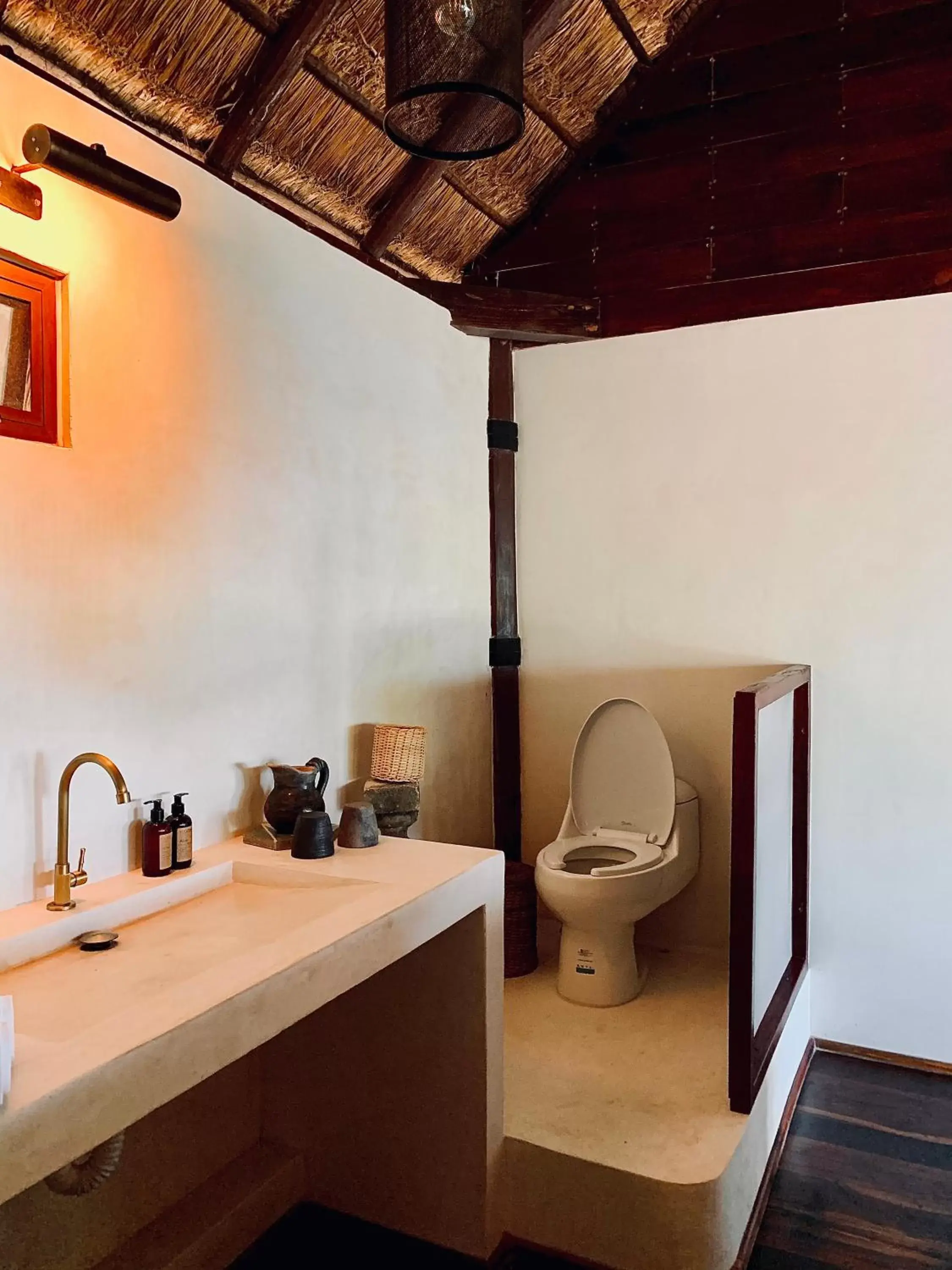 Bathroom, Kitchen/Kitchenette in Libelula Tulum Beachfront Hotel