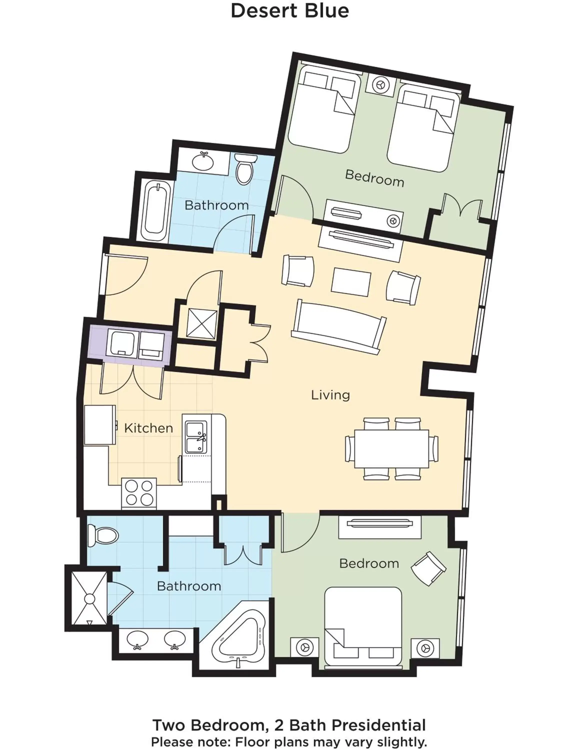Floor Plan in Club Wyndham Desert Blue