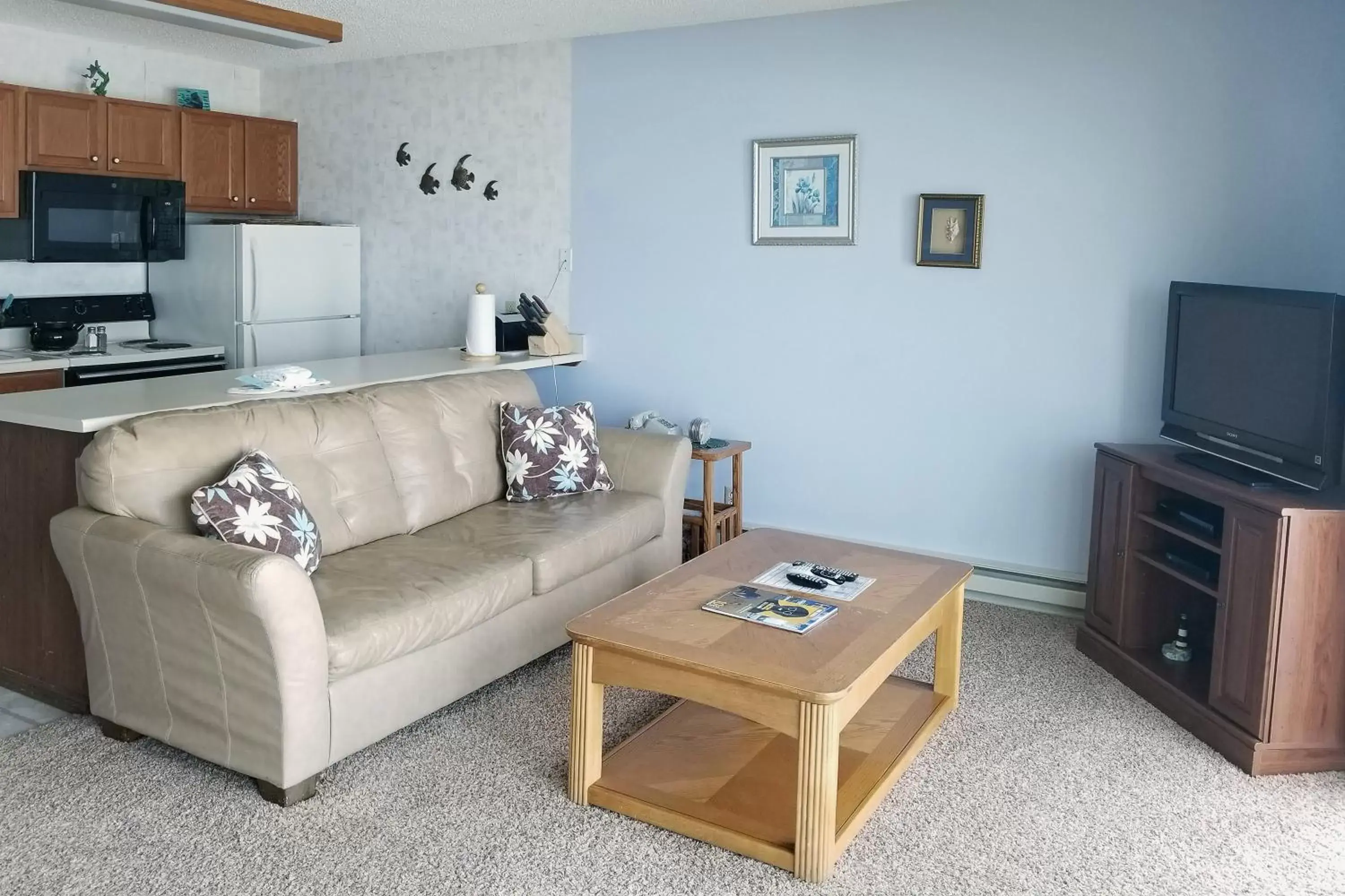 Living room in Ocean Terrace Condominiums