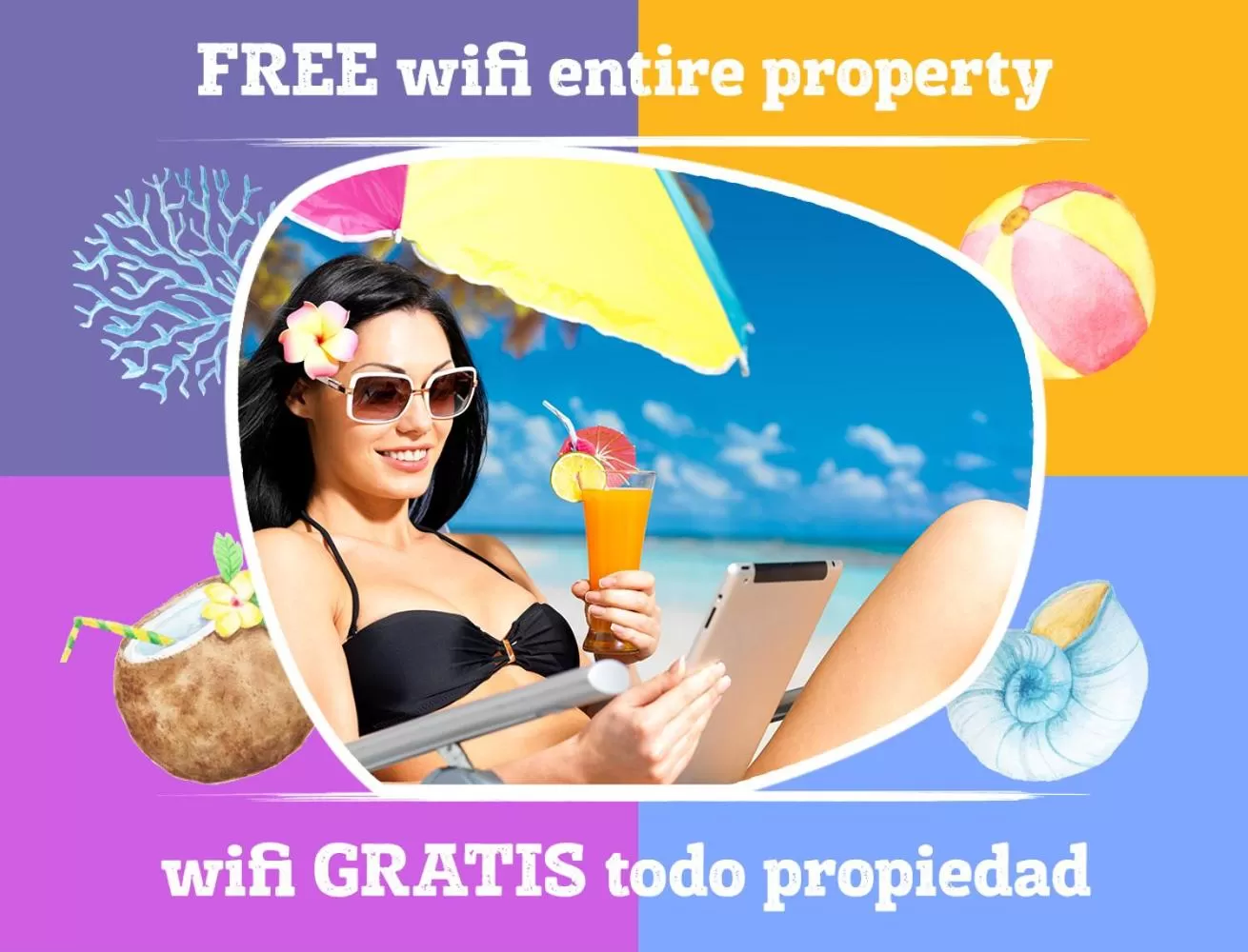 Text overlay in BEACH Condo-HOTEL with VILLAS & PRIVATE Apartments WIFI BBQ Beach CLUB & SPA