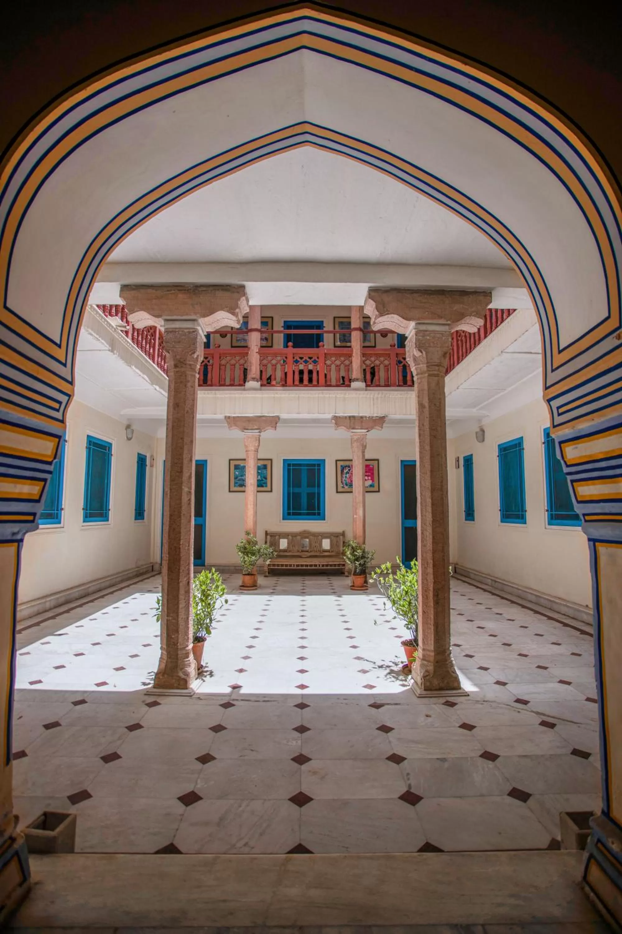 Facade/entrance in Diggi Palace - A City Center Hidden Heritage Gem