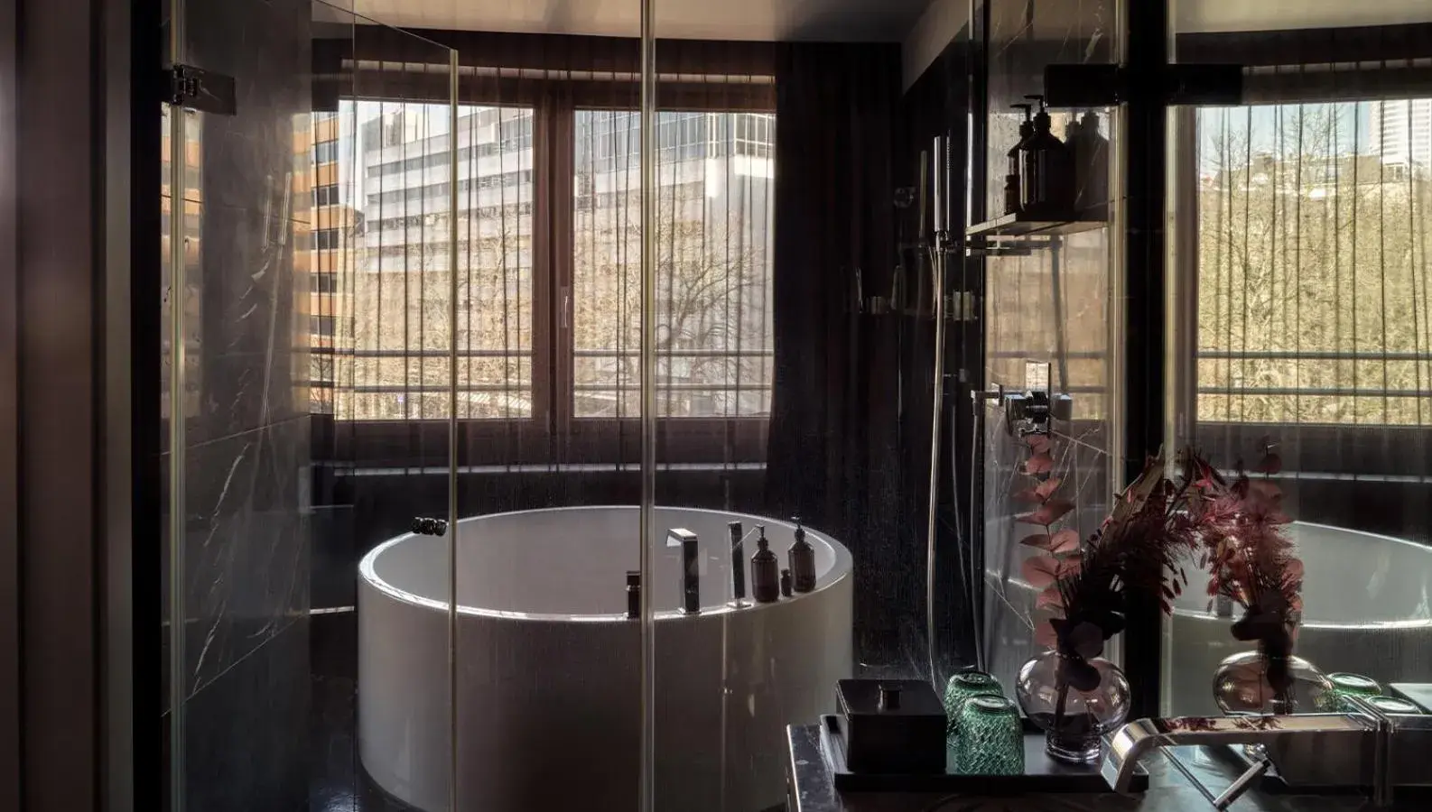 Shower, Bathroom in Roomers Frankfurt The Legend, a member of Design Hotels