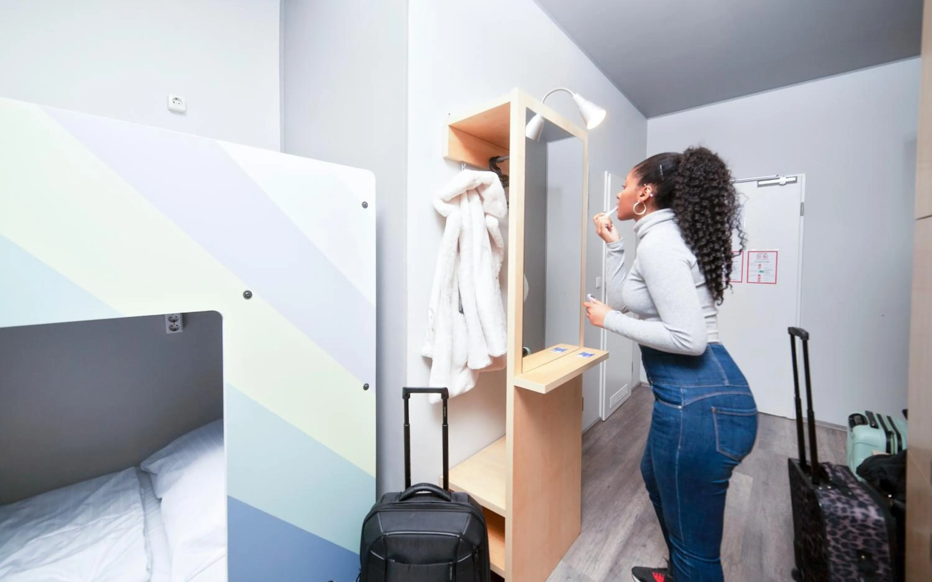 Photo of the whole room, Bed in a&o Wien Stadthalle