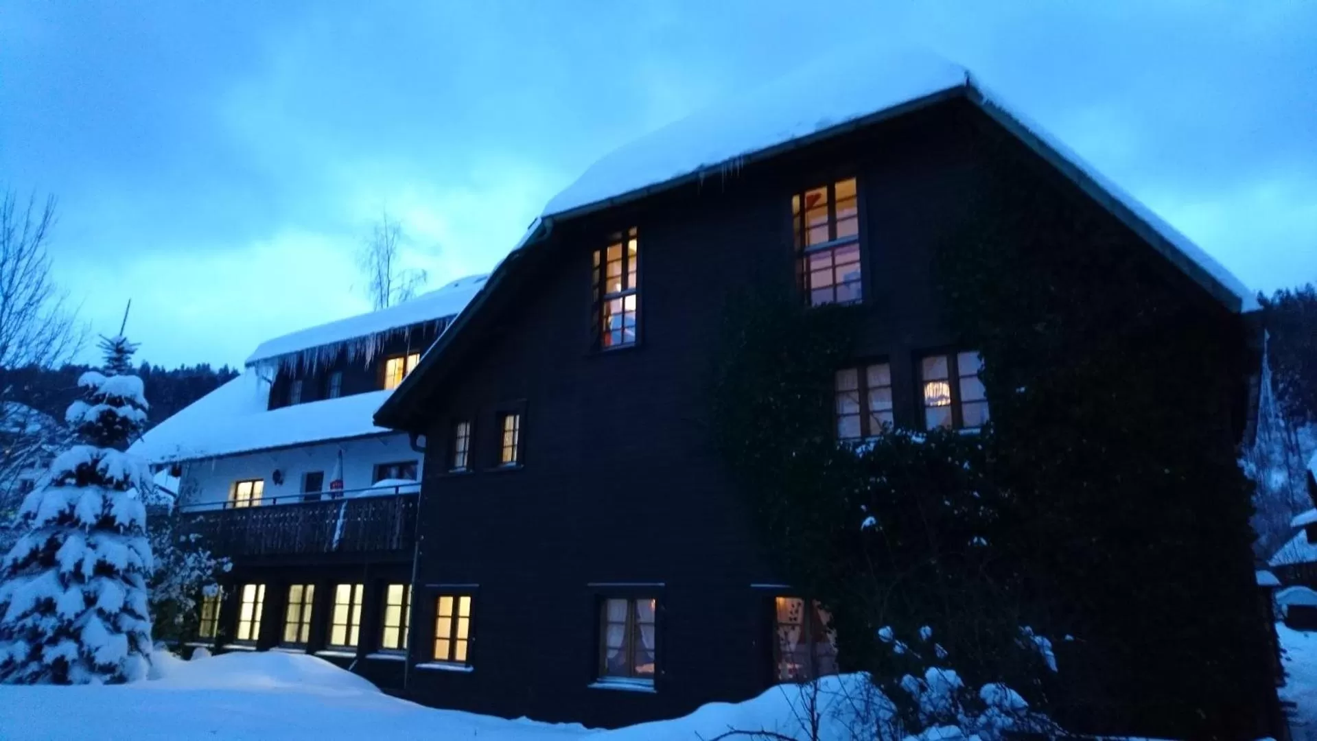 Property building, Winter in Hotel Maien