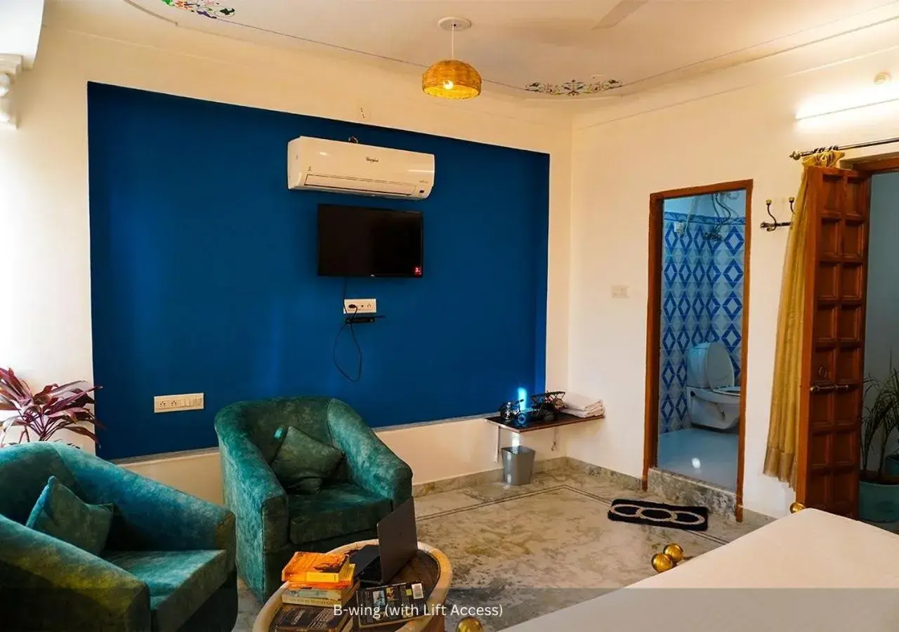 Living room, Seating Area in Moustache Hostel Udaipur