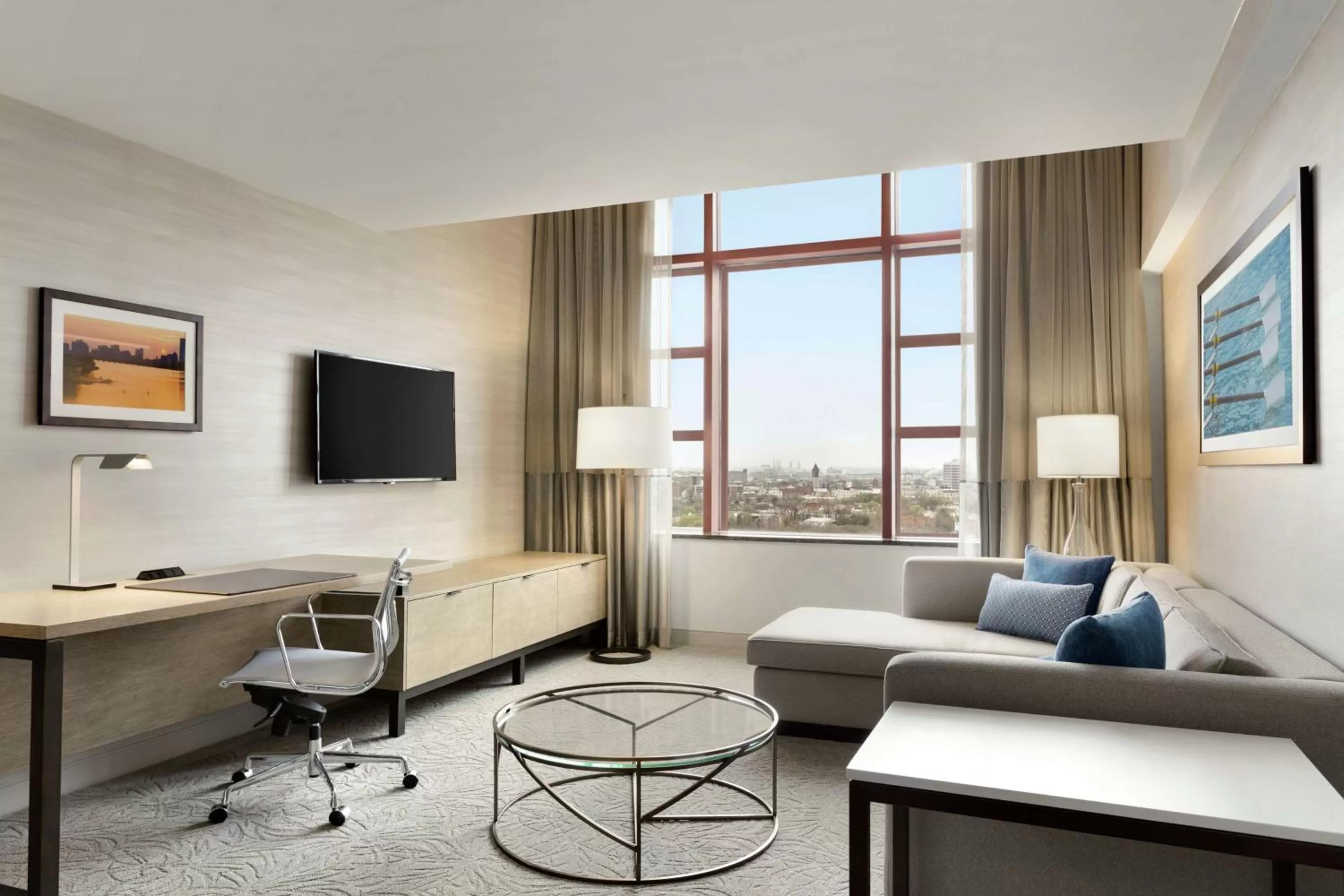 Living room in DoubleTree Suites by Hilton Hotel Boston - Cambridge
