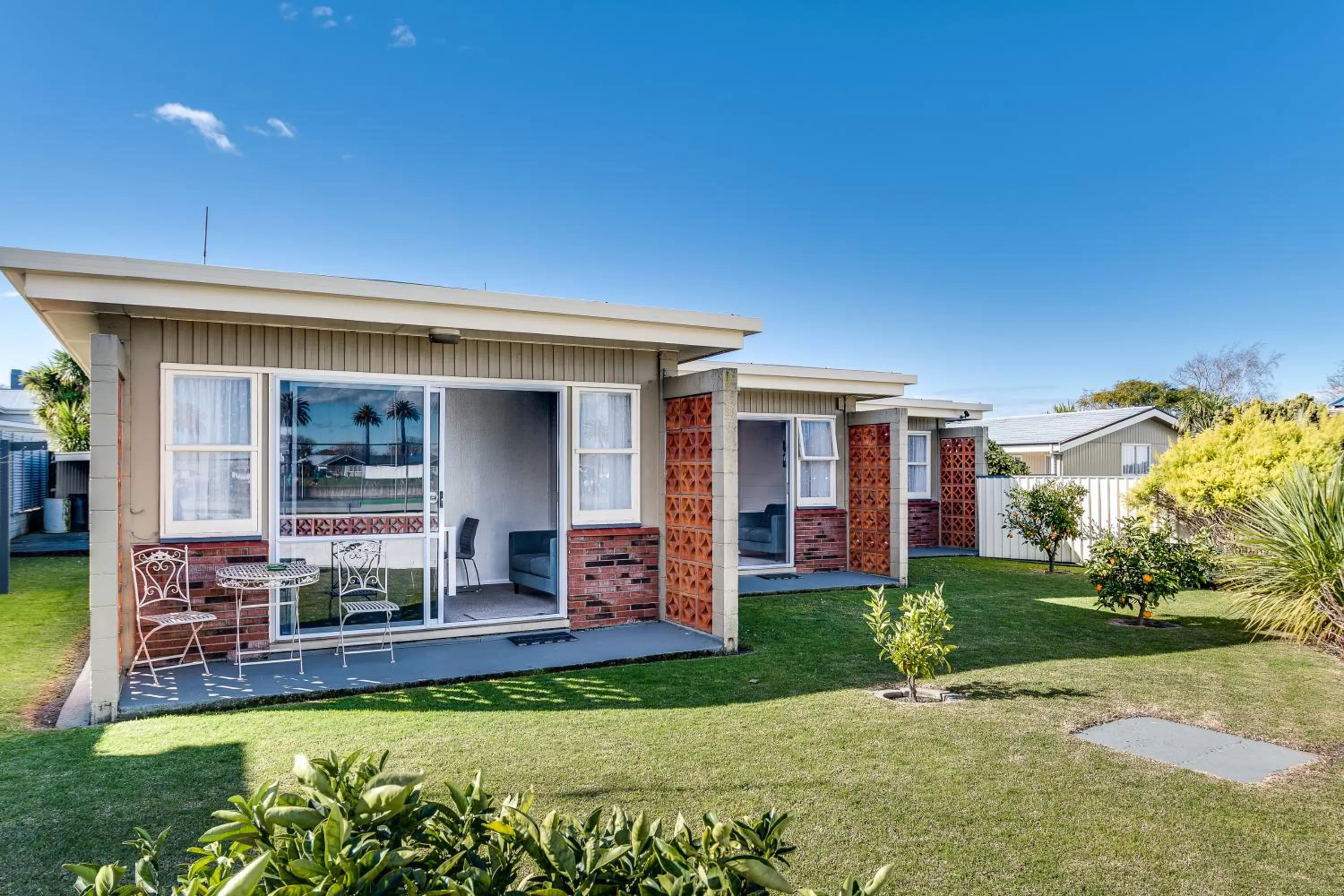 Patio in Gardner Court Motel