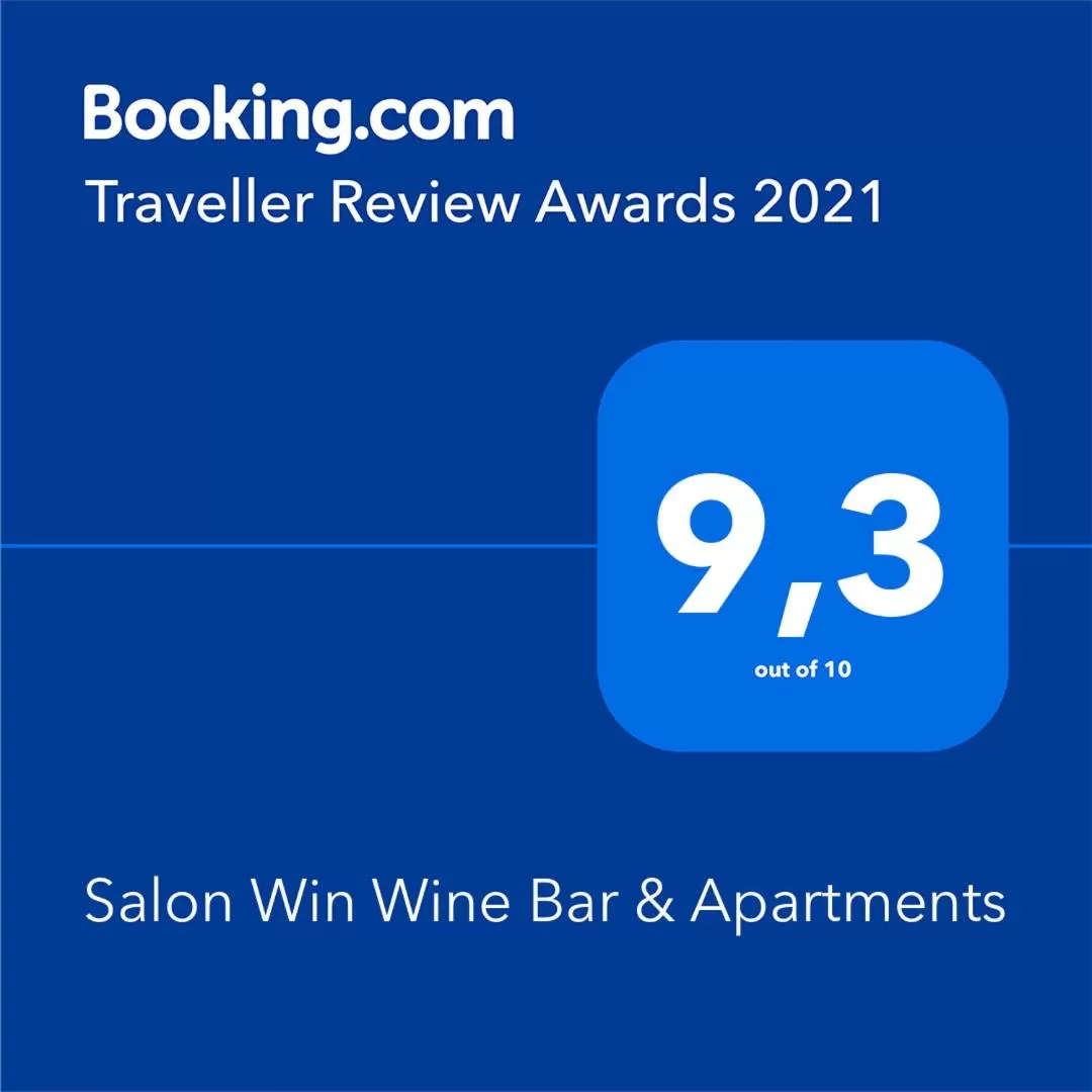 Certificate/Award in Salon Win Wine Bar & Apartments