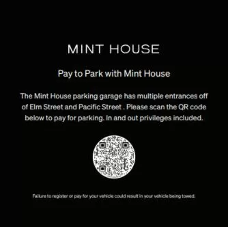 Parking in Mint House Dallas - Downtown