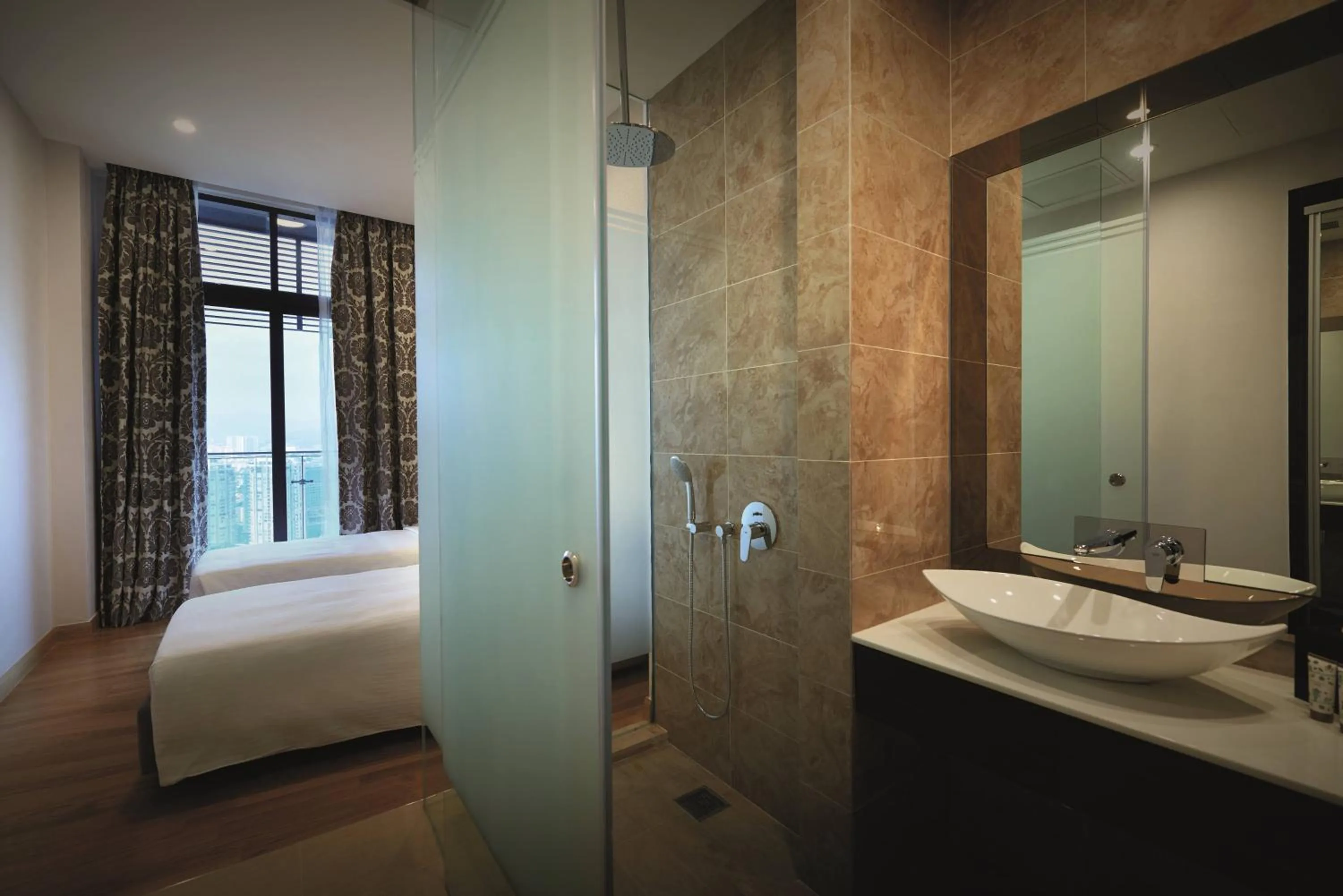Bathroom, Bed in Dorsett Kuala Lumpur