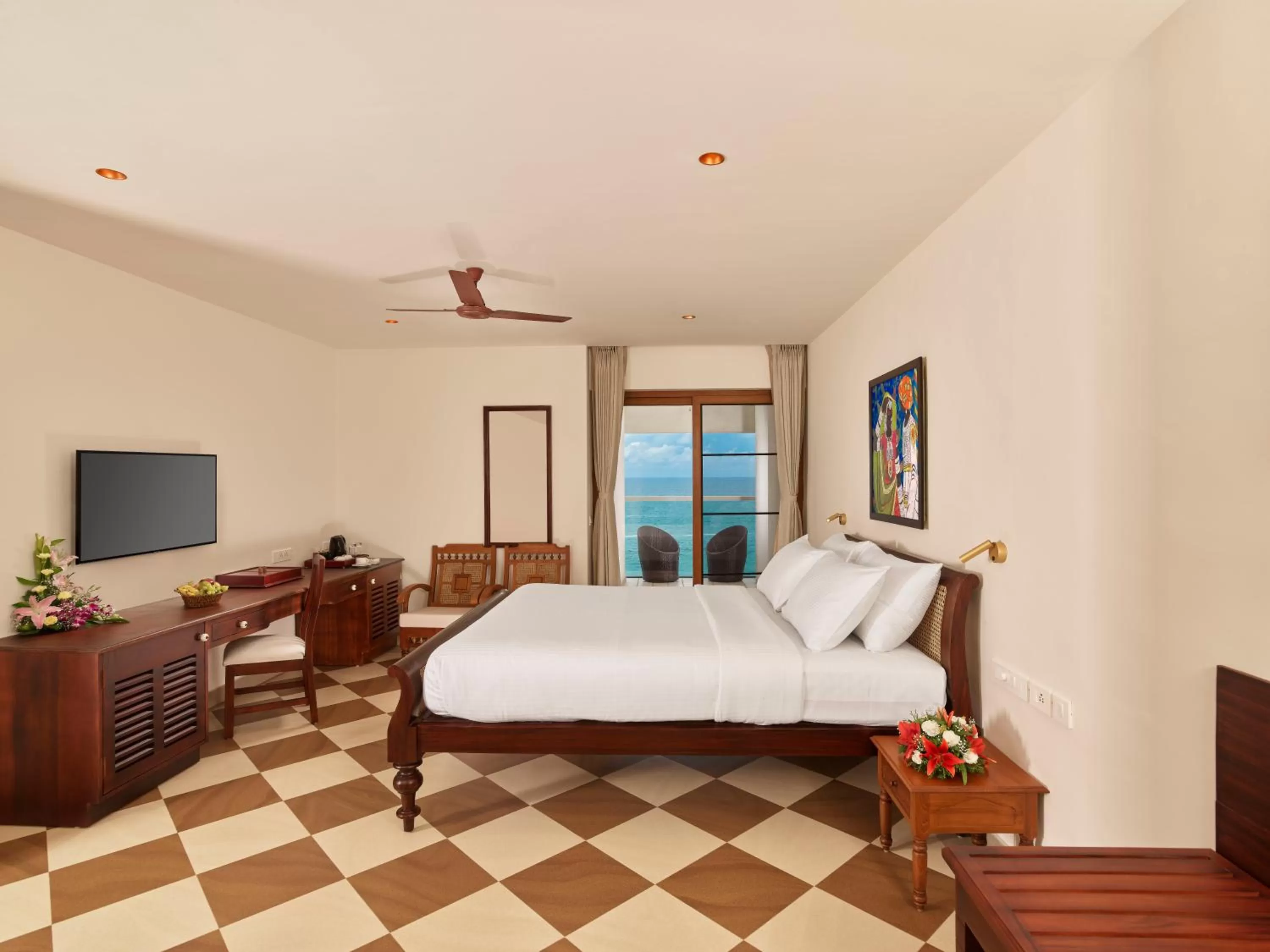 Sea view, Bed in Rockholm at the Light House Beach