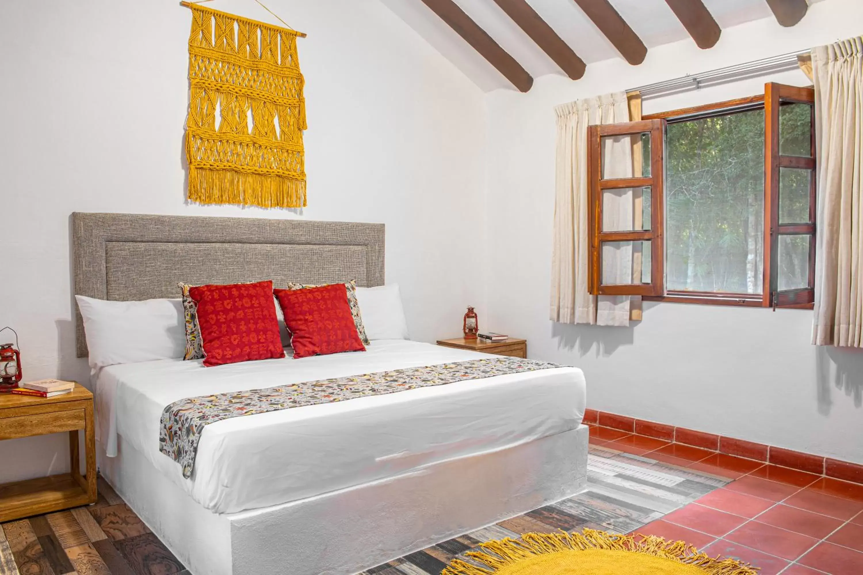 Bedroom, Bed in Hacienda San Miguel Yucatan